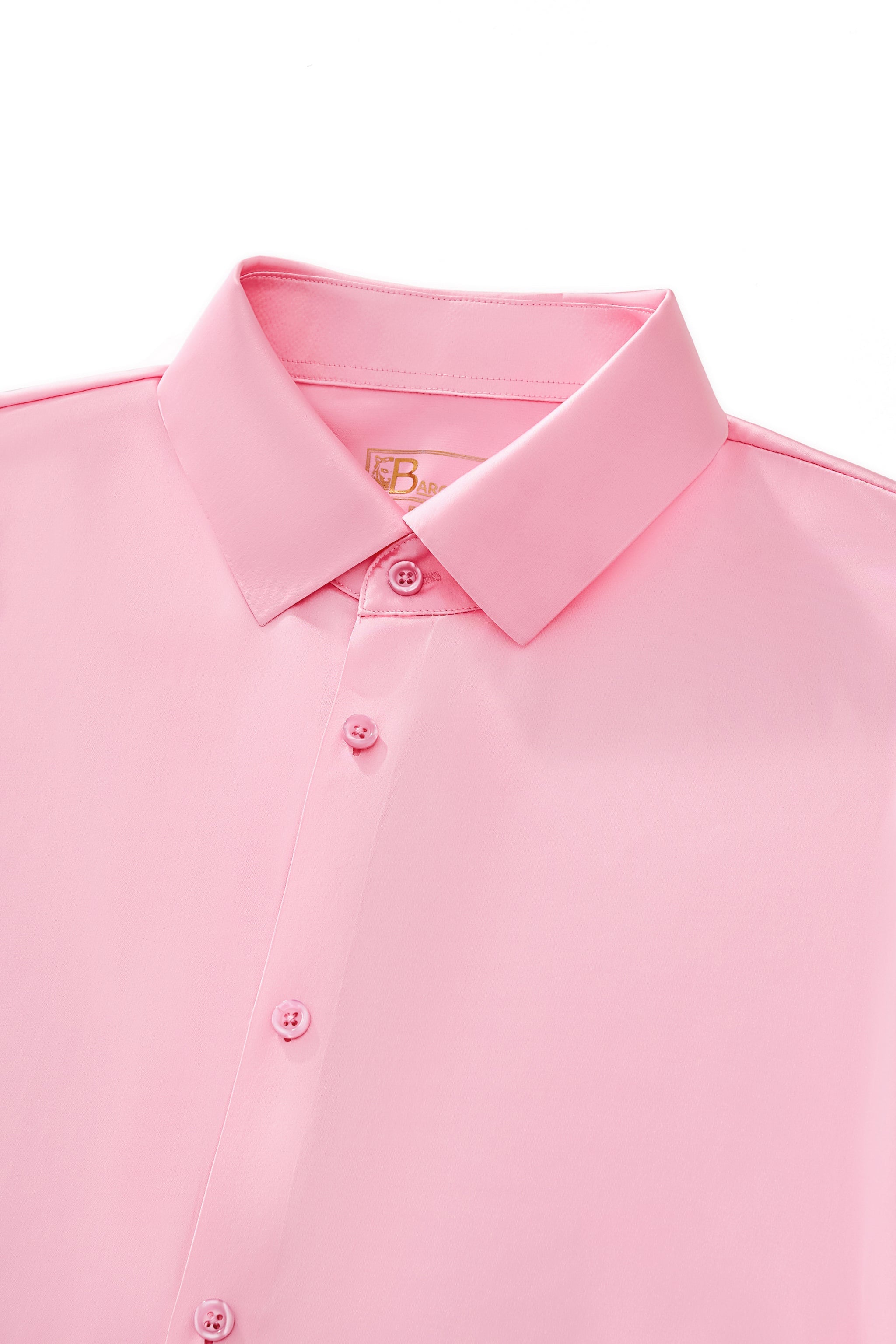 SIGNITURE SATIN STITCHLESS LS Shirt PINK