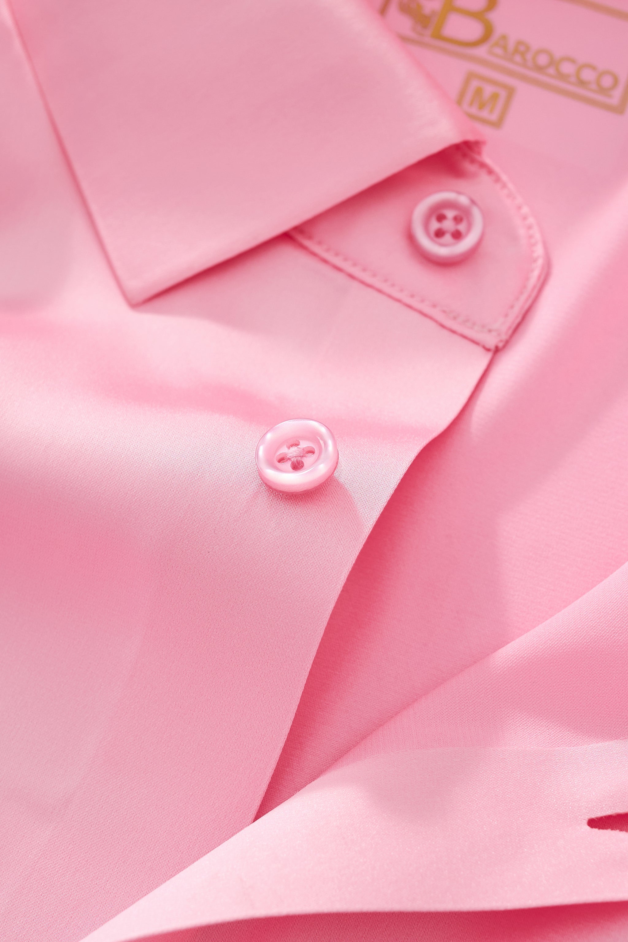 SIGNITURE SATIN STITCHLESS LS Shirt PINK