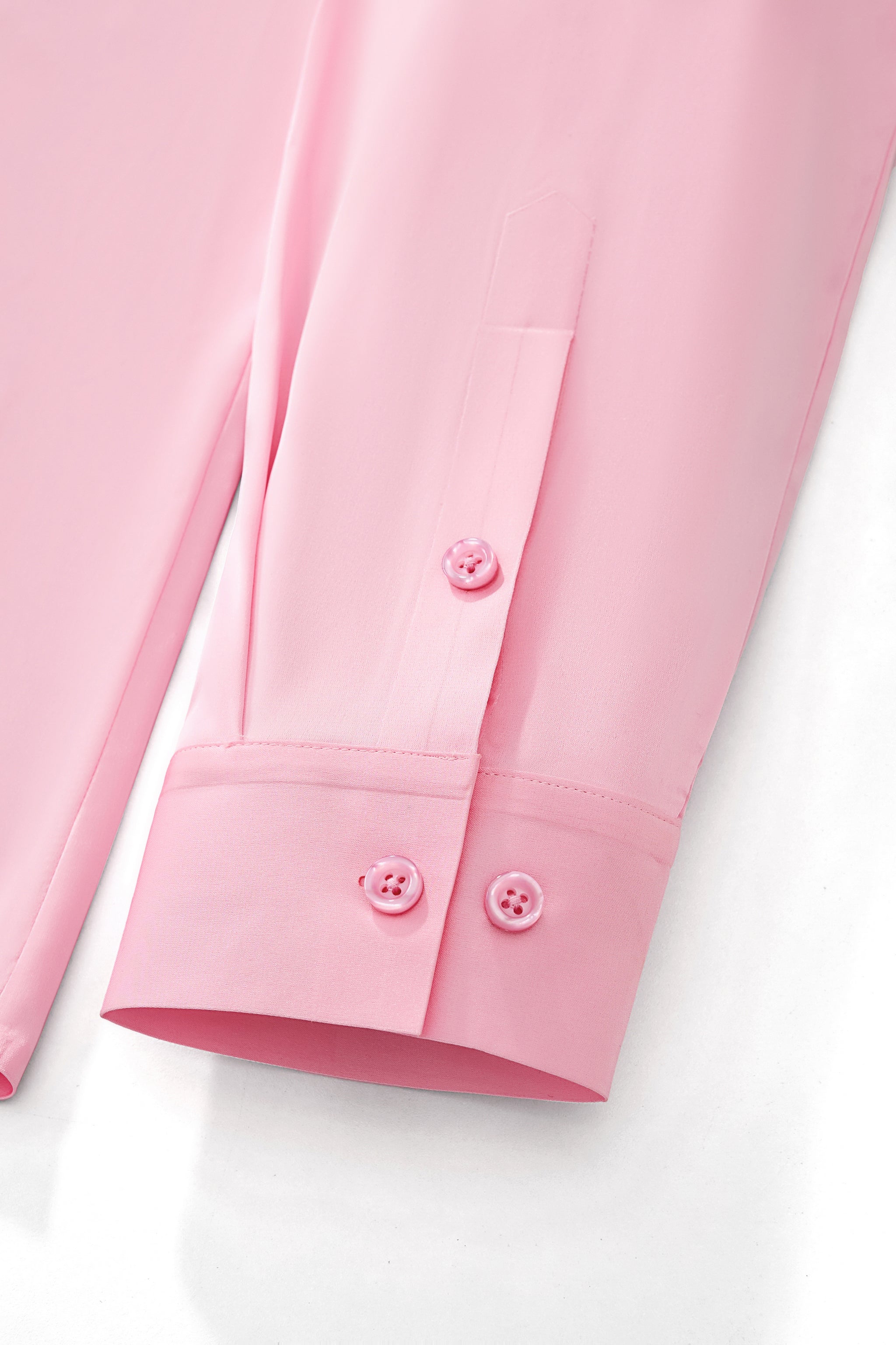 SIGNITURE SATIN STITCHLESS LS Shirt PINK