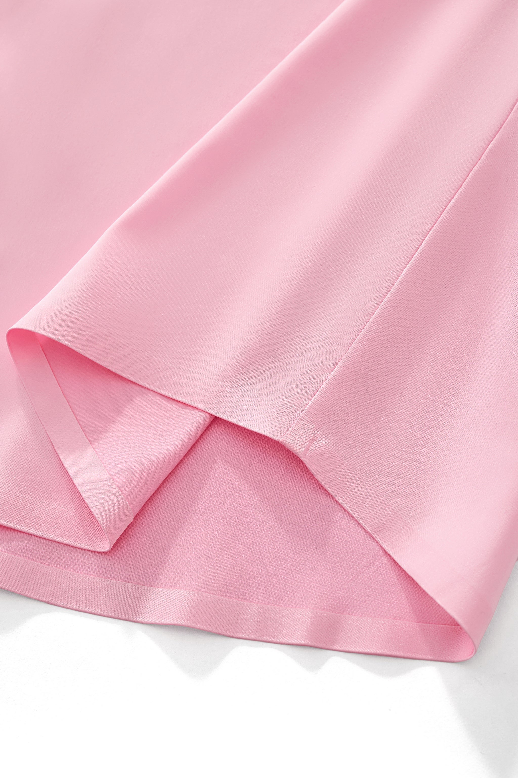 SIGNITURE SATIN STITCHLESS LS Shirt PINK