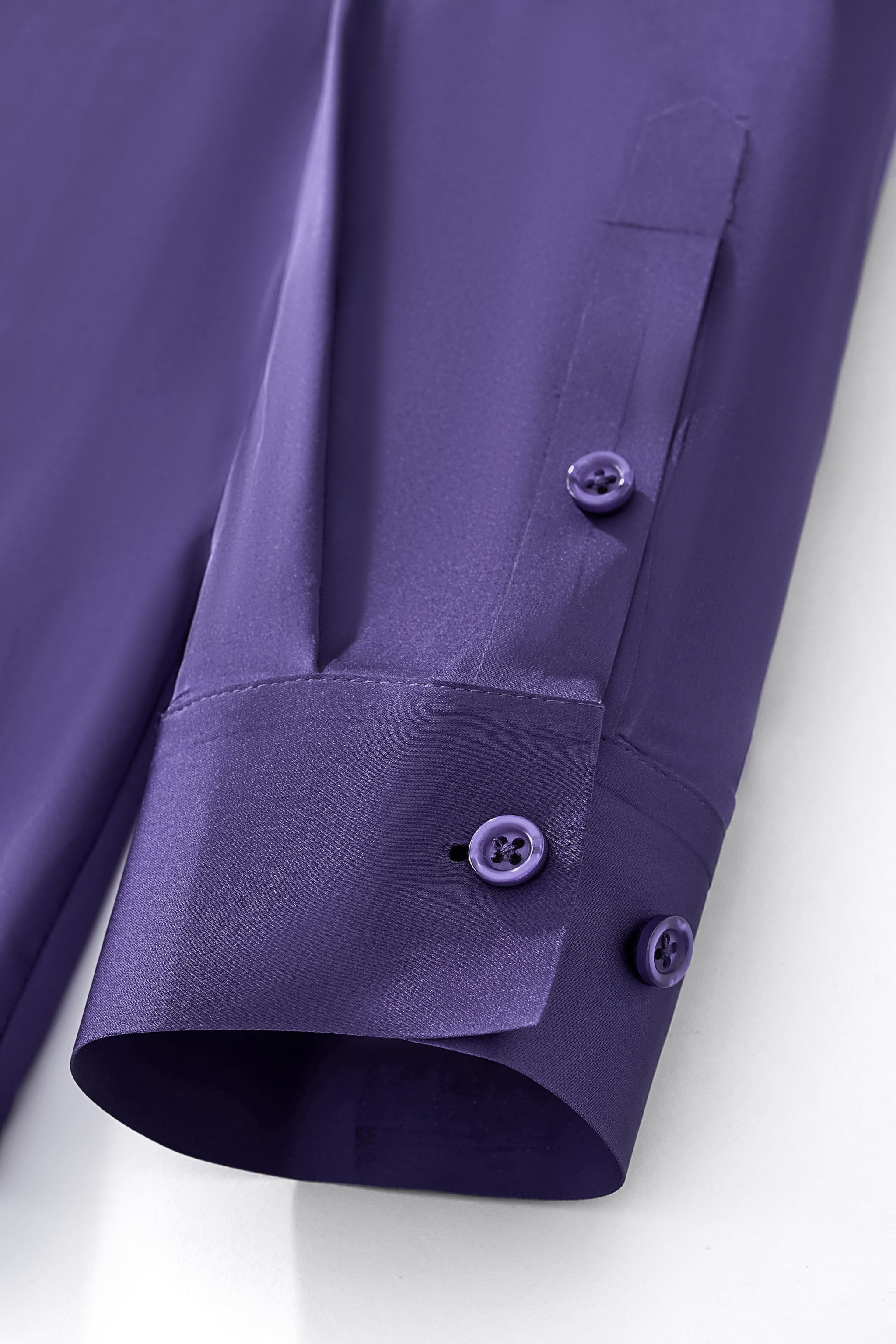 SIGNITURE SATIN STITCHLESS LS Shirt PURPLE