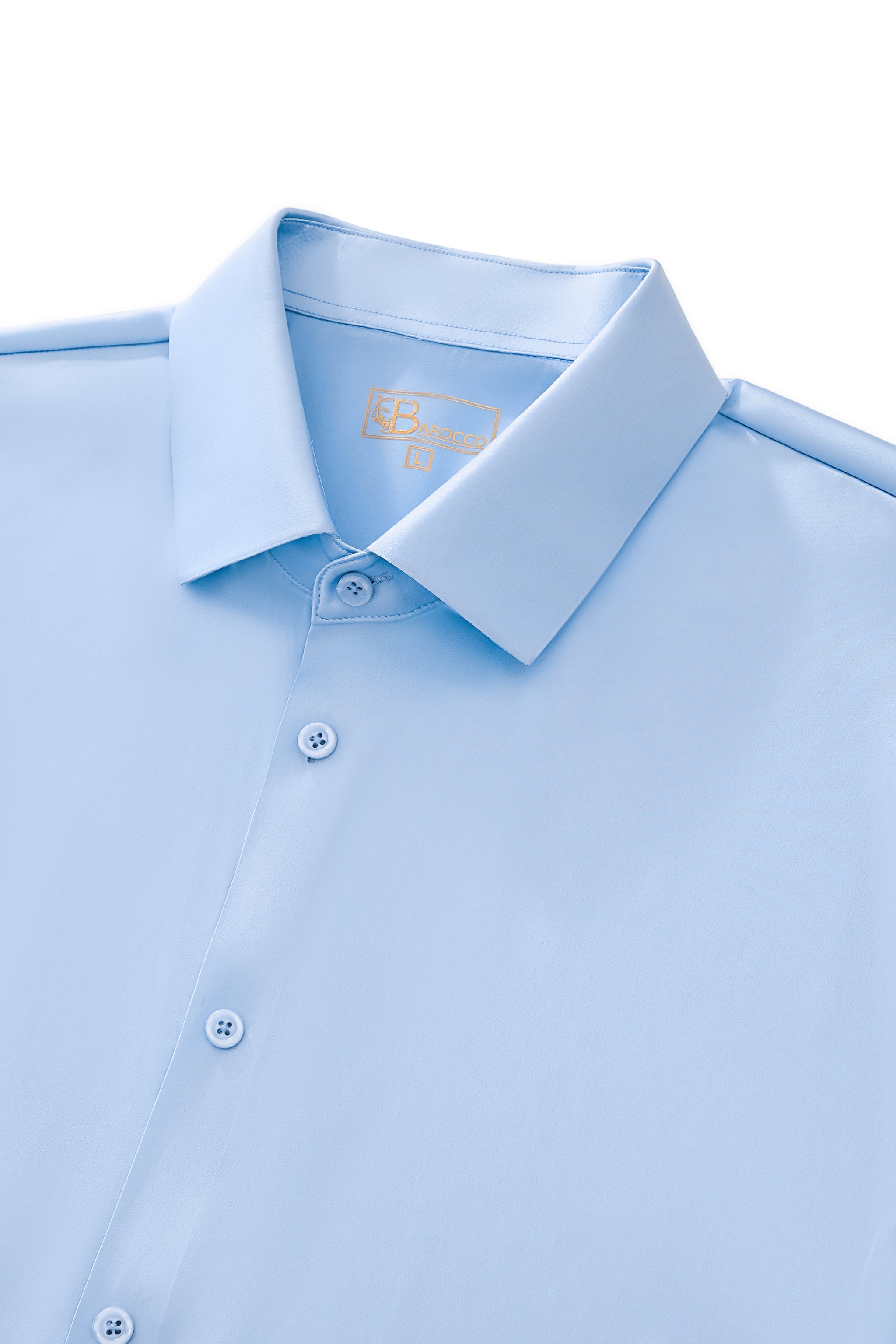 SIGNITURE SATIN STITCHLESS LS Shirt SKY BLUE