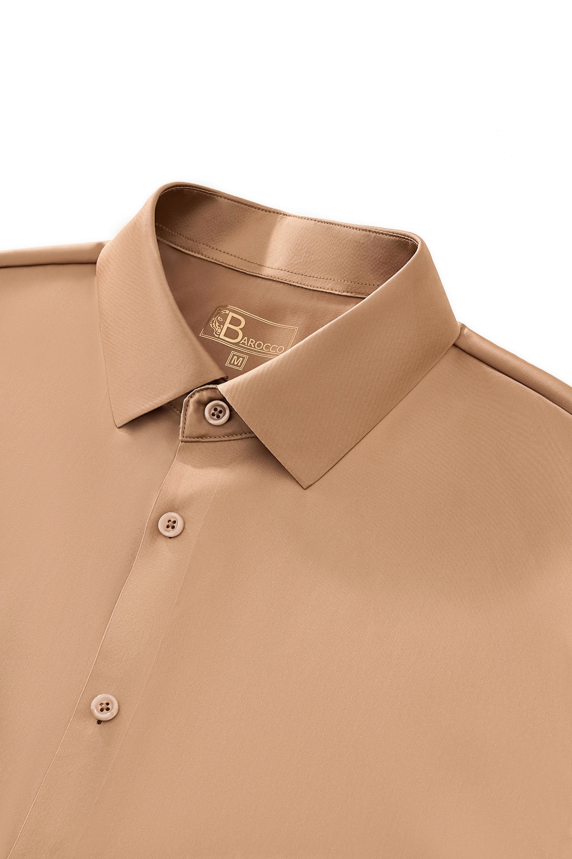 SIGNITURE SATIN STITCHLESS LS Shirt TAUPE