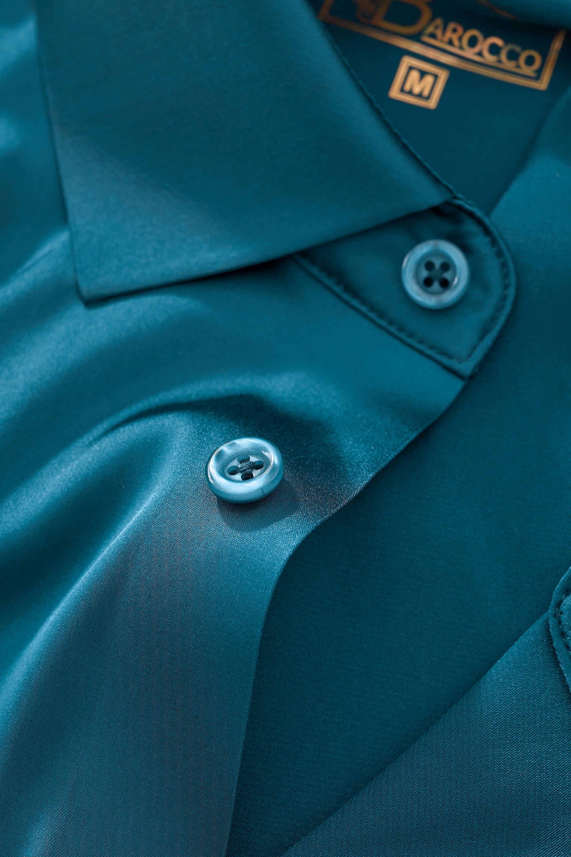 SIGNITURE SATIN STITCHLESS LS Shirt TEAL