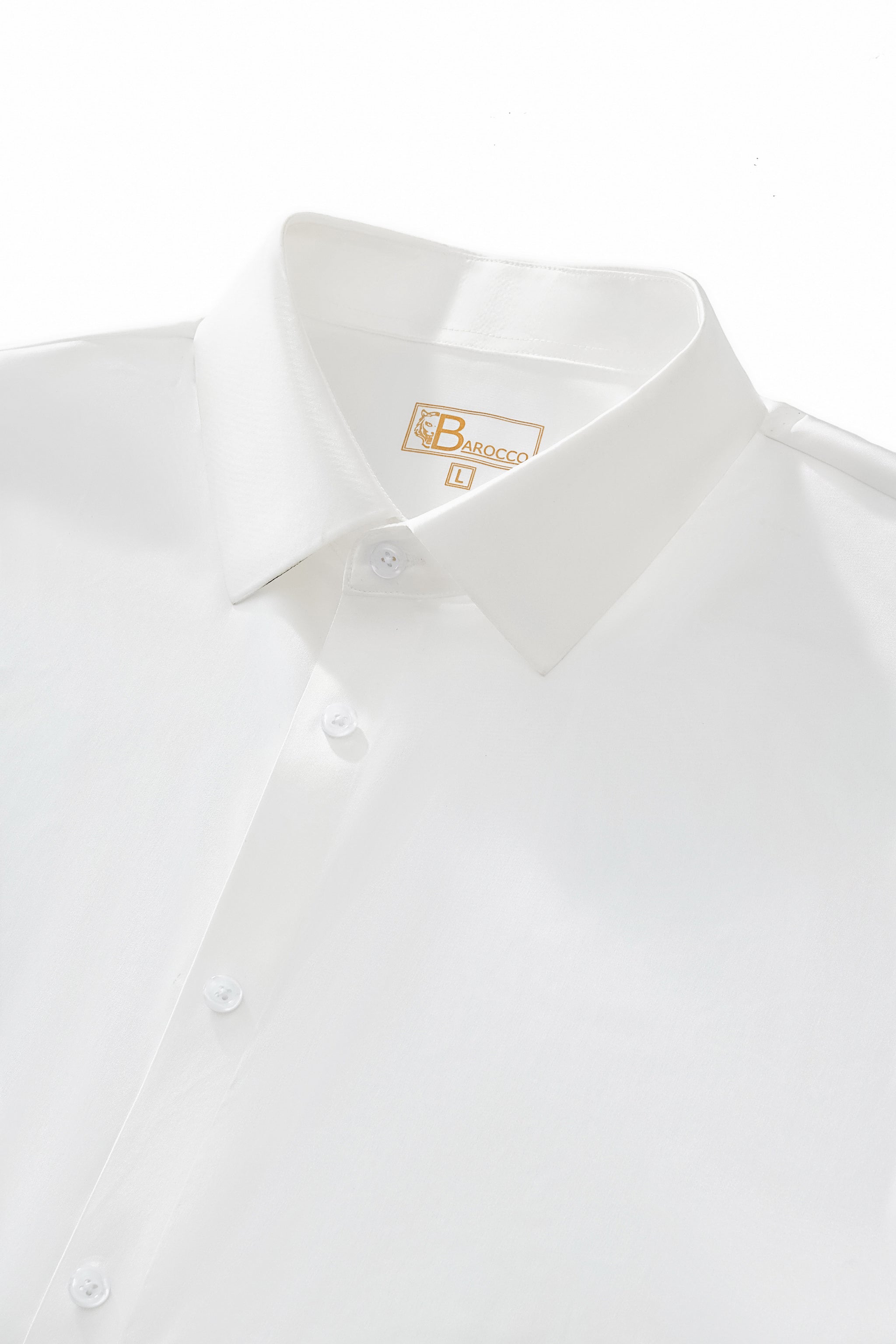 SIGNITURE SATIN STITCHLESS LS Shirt WHITE