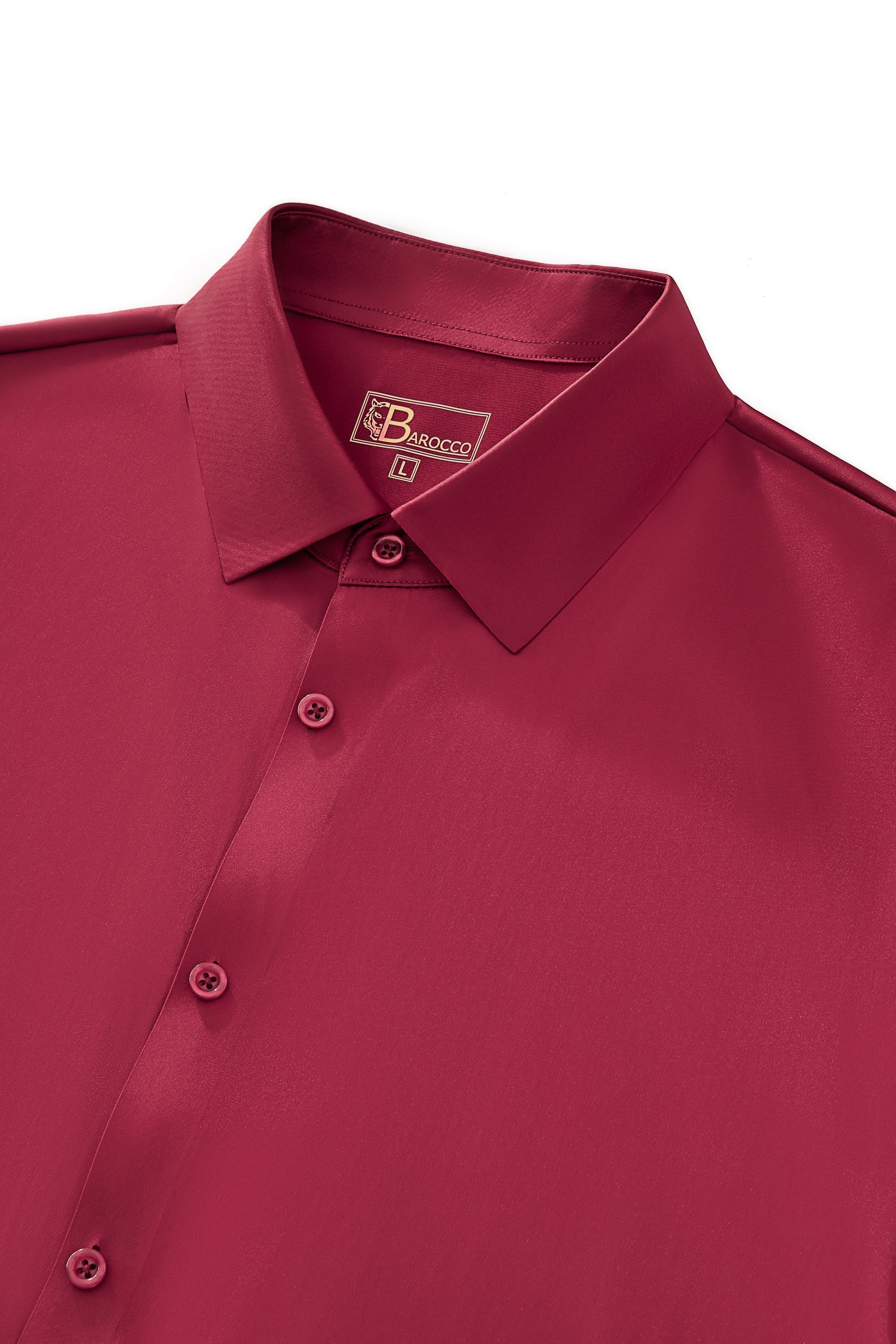 SIGNITURE SATIN STITCHLESS LS Shirt WINE