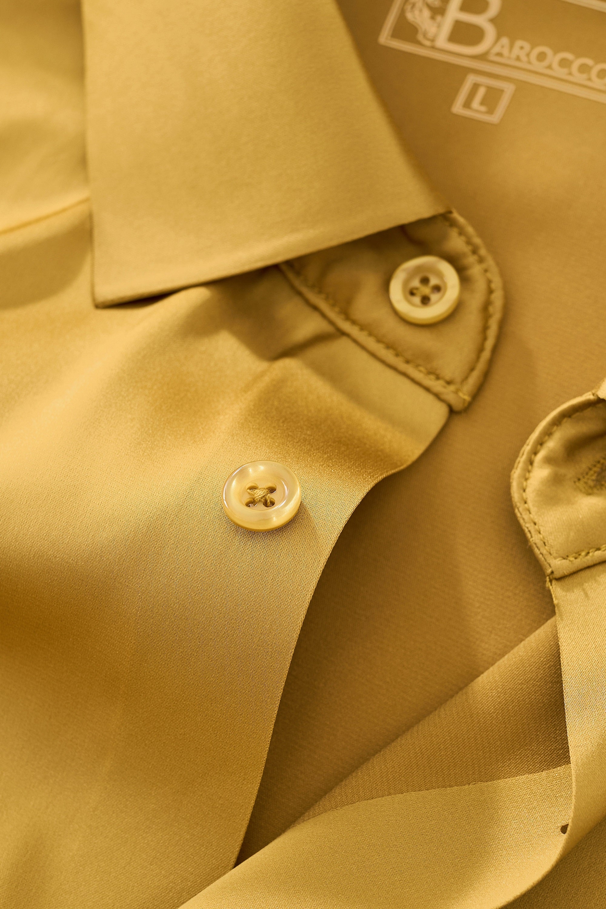 SIGNITURE SATIN STITCHLESS LS Shirt YELLOW