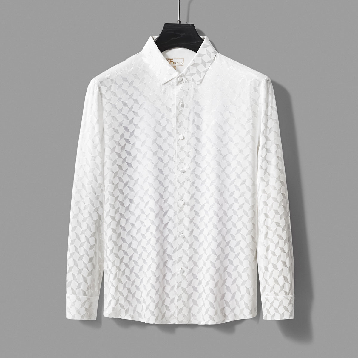 Optic Tessellation Stitchless LS Shirt IVORY