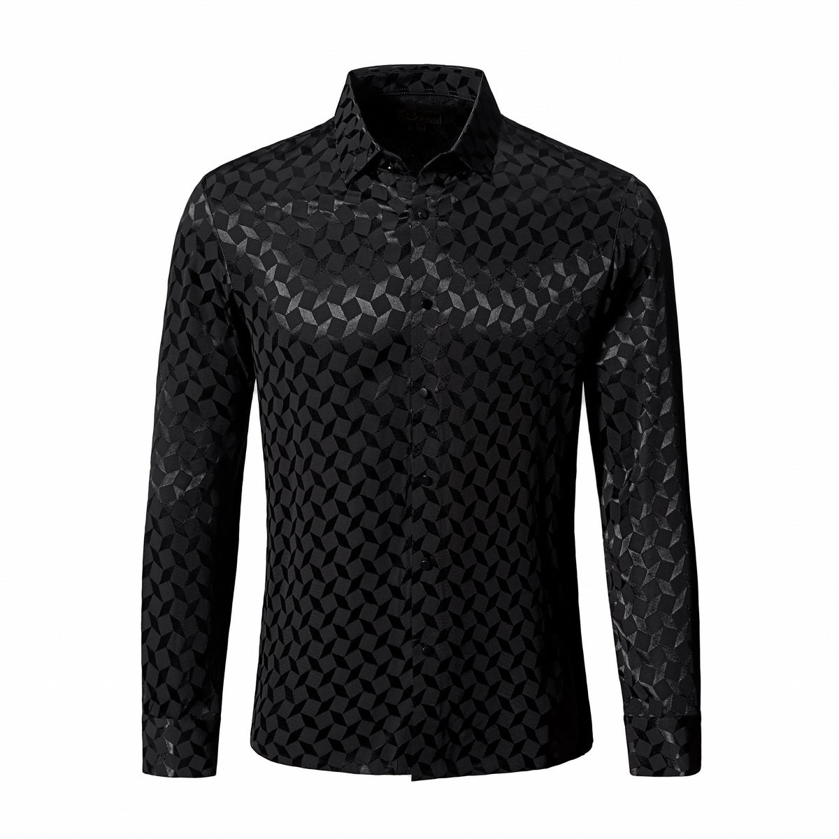 Optic Tessellation Stitchless LS Shirt BLACK