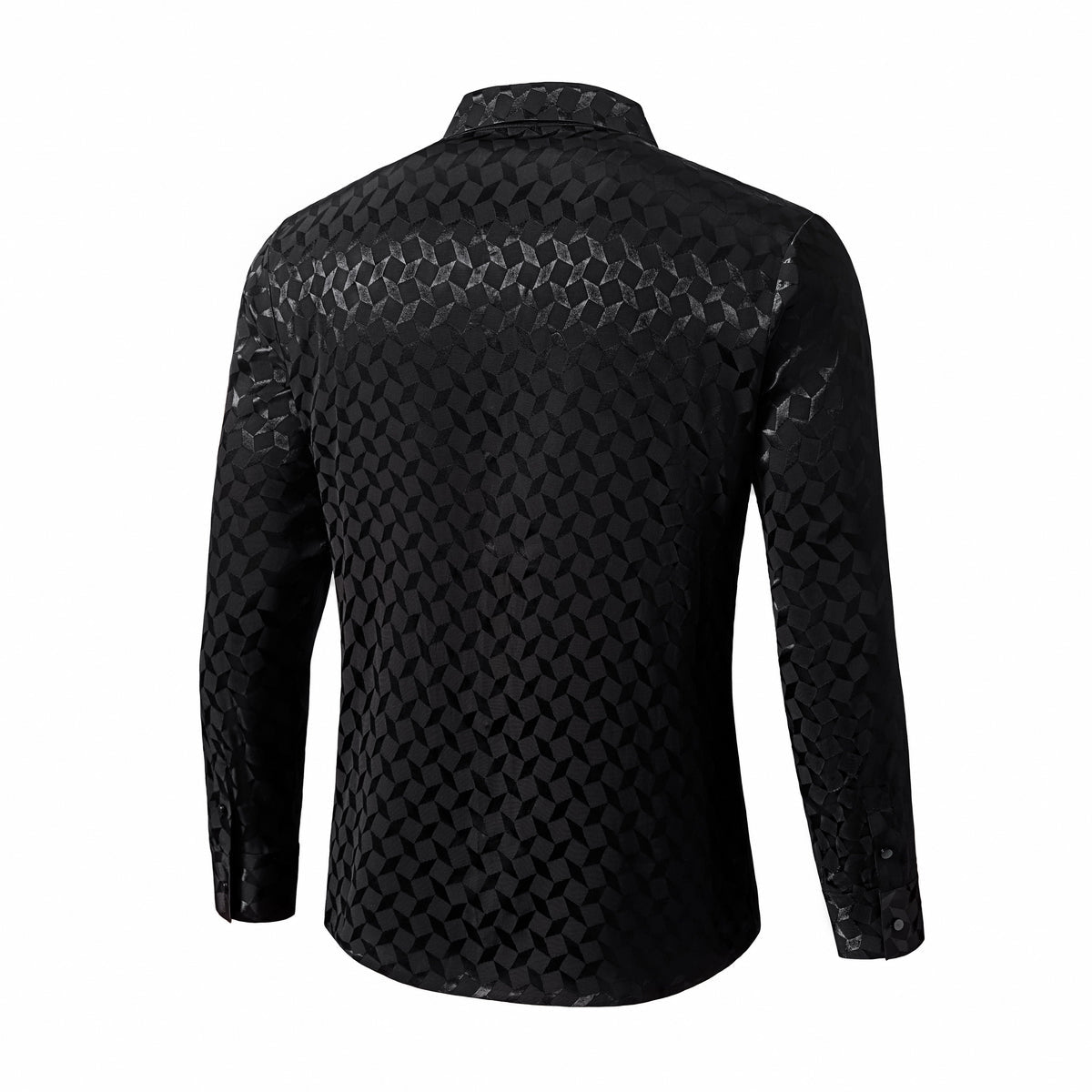 Optic Tessellation Stitchless LS Shirt BLACK