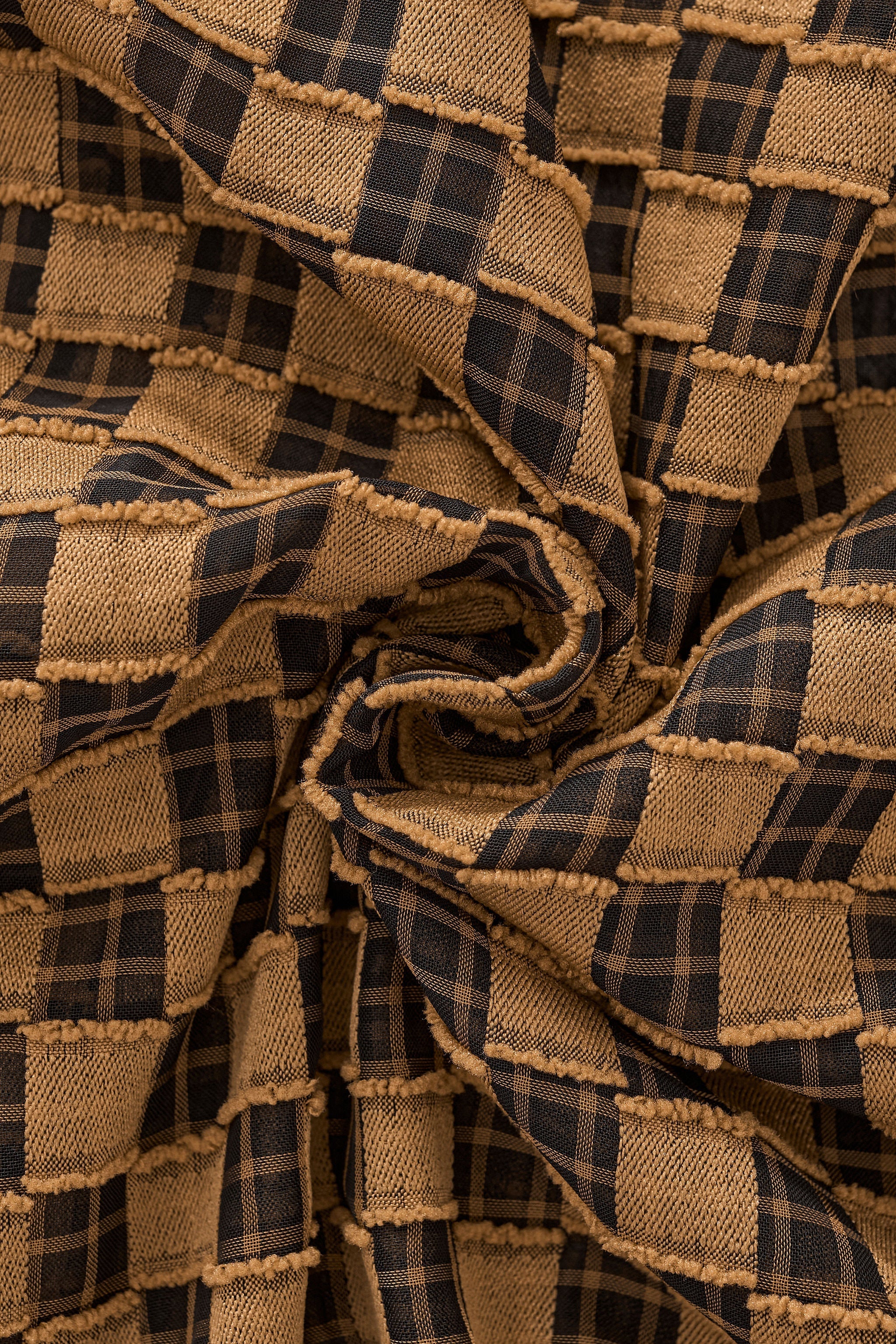 Textured Grid Shirt KHAKI