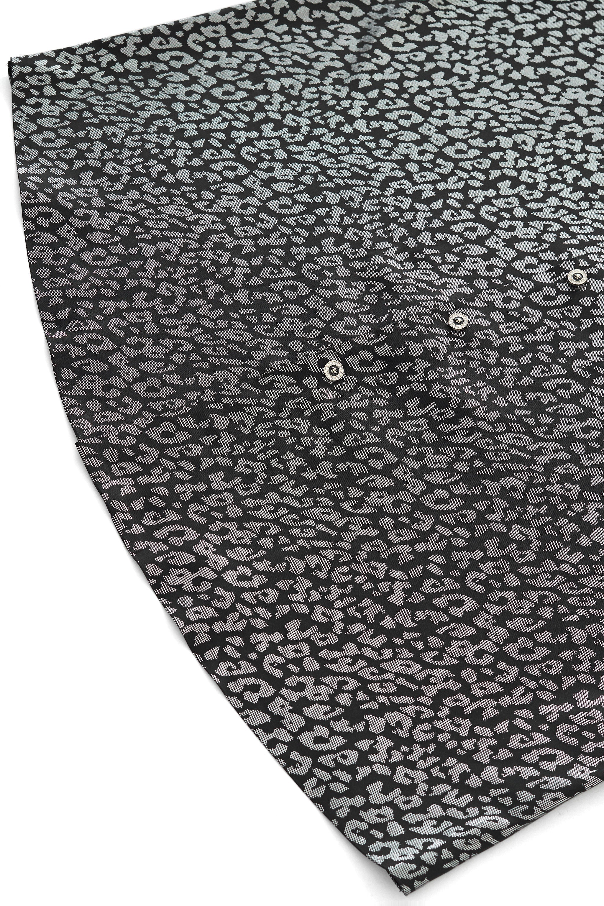 Tonal Leopard Jacquard Shirt BLACK