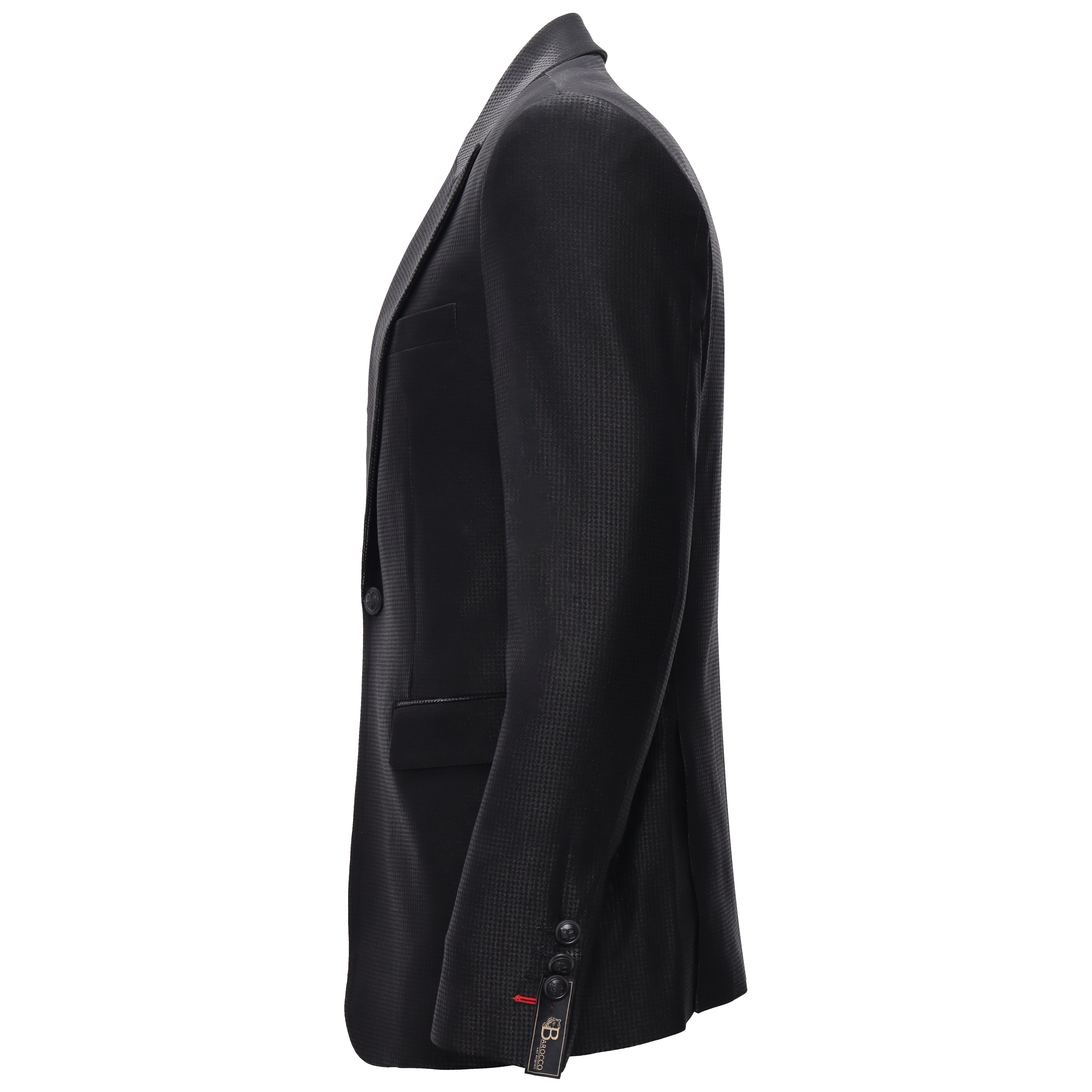 Men’s Elegant Black Textured Blazer BLACK