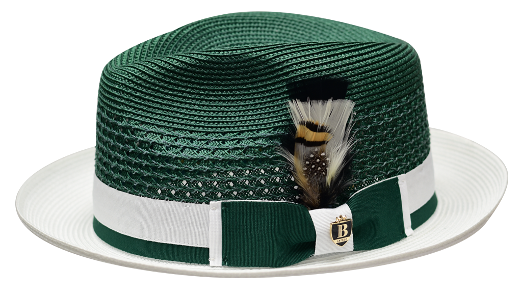 Bruno Capelo The Belvedere BD-953 Straw Hat Emerald/White