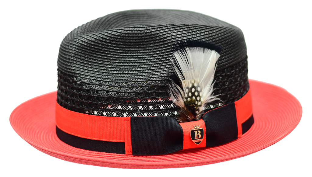 Bruno Capelo The Belvedere BD-955 Straw Hat Black/Red