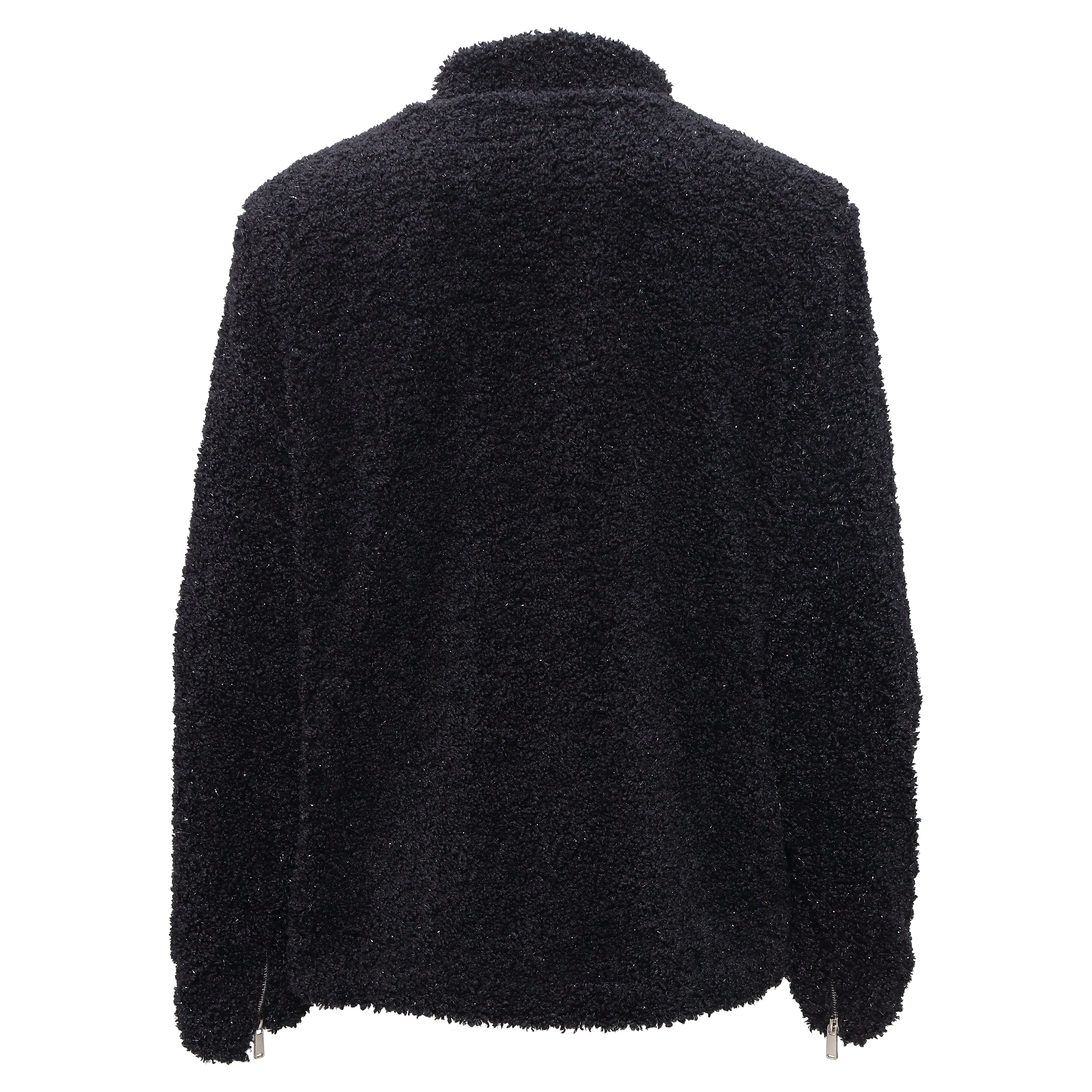 Teddy Luxe Fleece Zip-Up Jacket BLACK