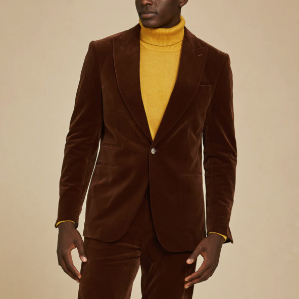 Inserch BL-007 Velvet Blazer Swiss Chocolaate