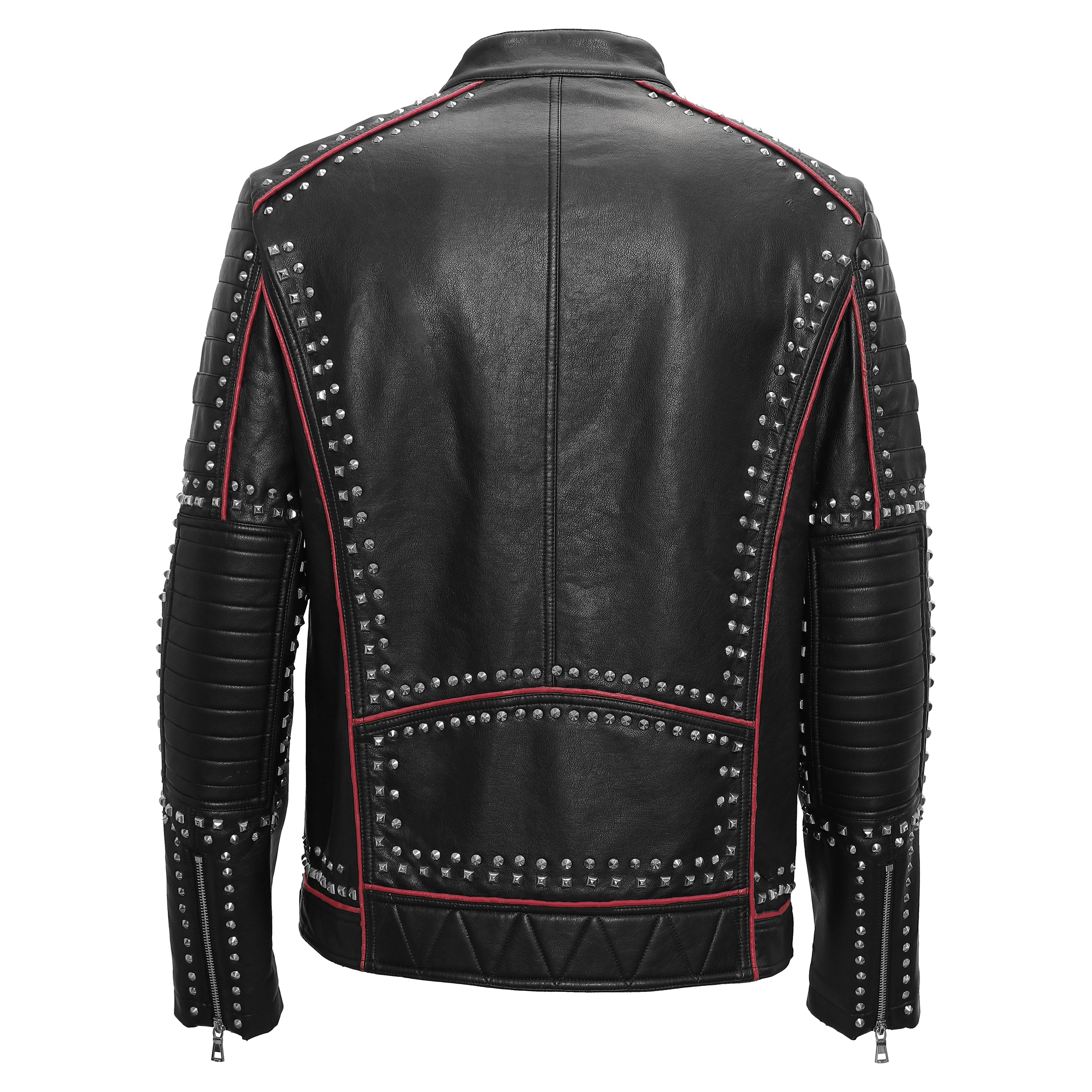 Urban Glimmer PU Leather Moto Jacket BLACK