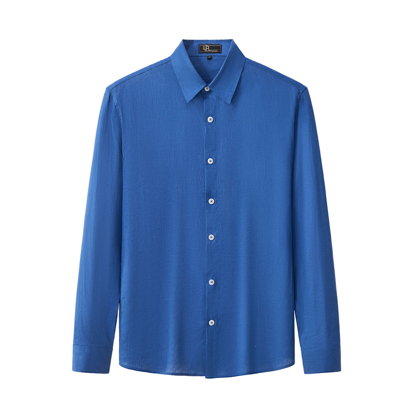 french blue button down dress shirt Capri Linen a traditional point collar Availability:Made-to-order purpose:gift Strapless Windsor Blue Velvet
