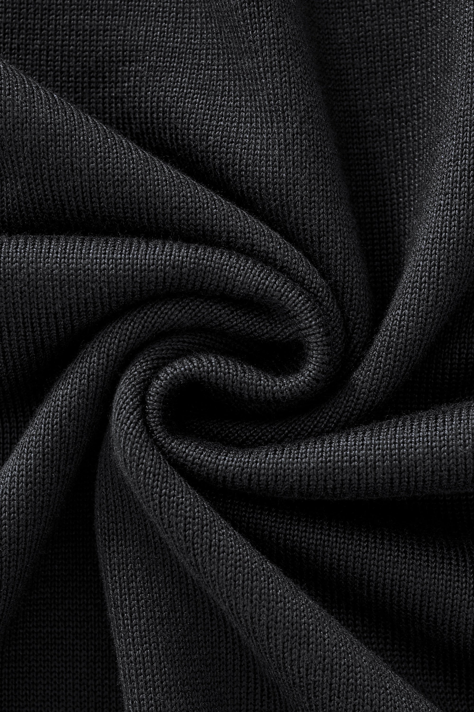 Axis Contrast Stitch Knit LS BLACK