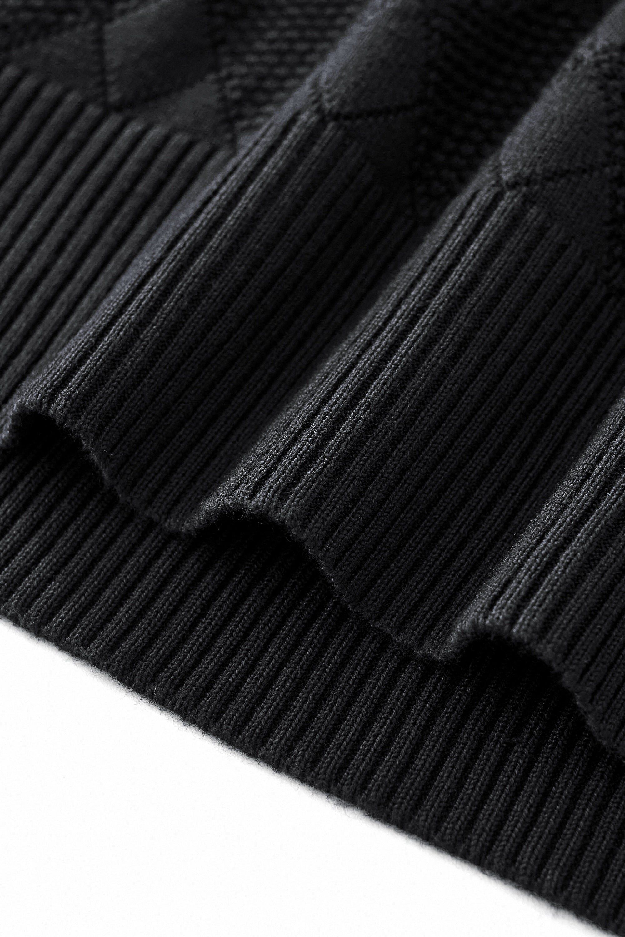 Textura Diamond Knit LS BLACK