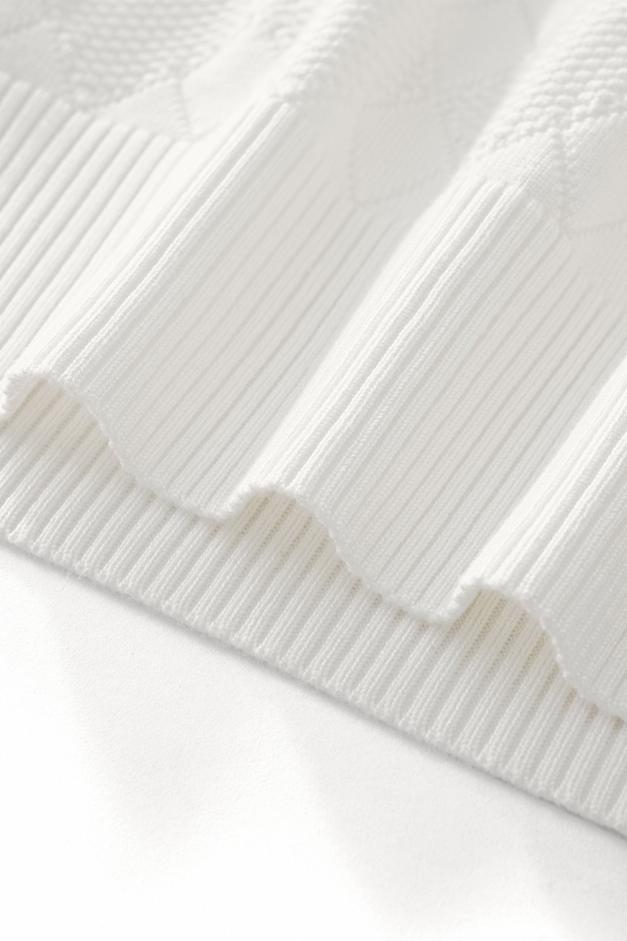 Textura Diamond Knit LS WHITE