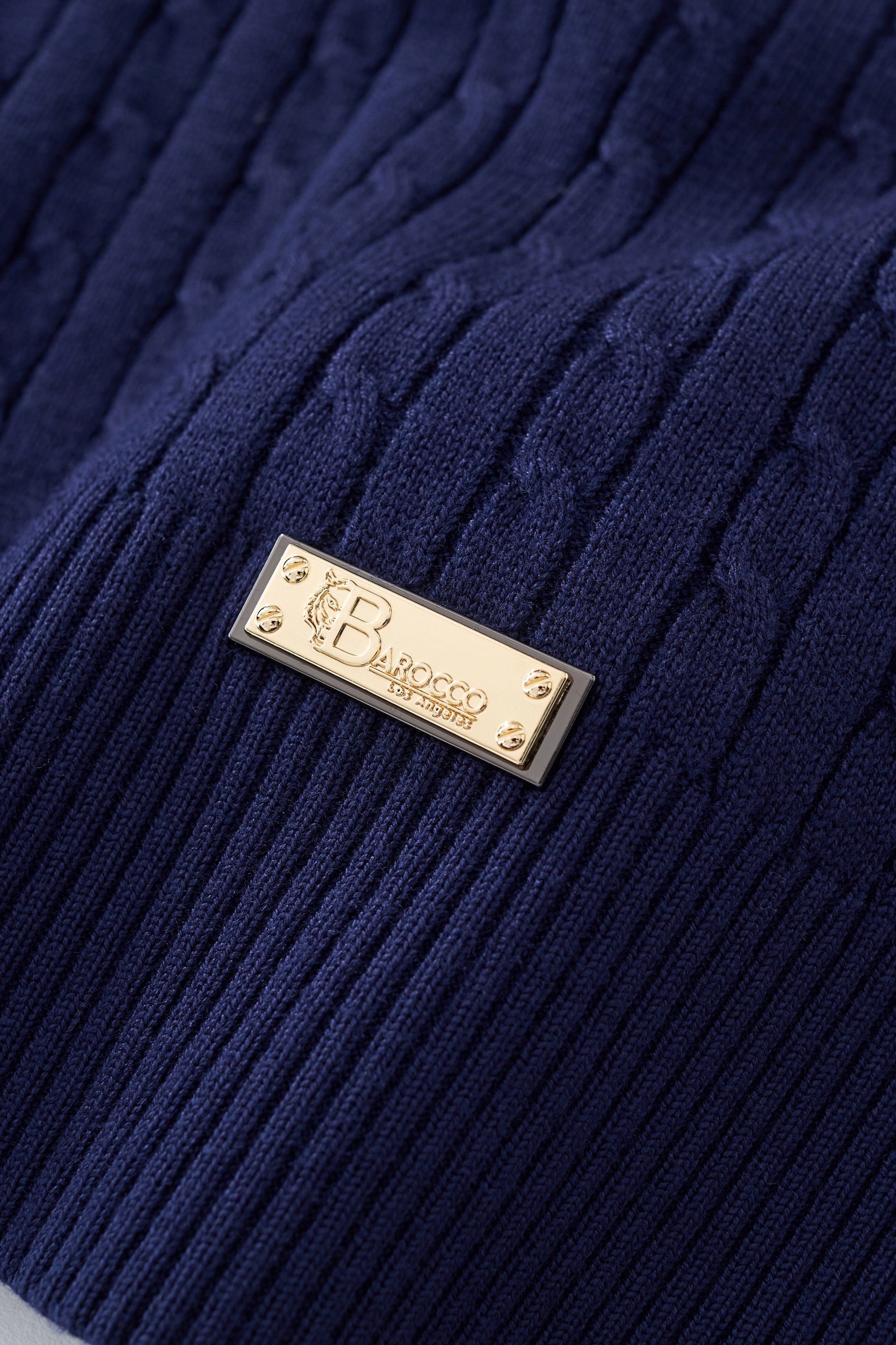 Marquee Cable Knit Cardigan LS NAVY