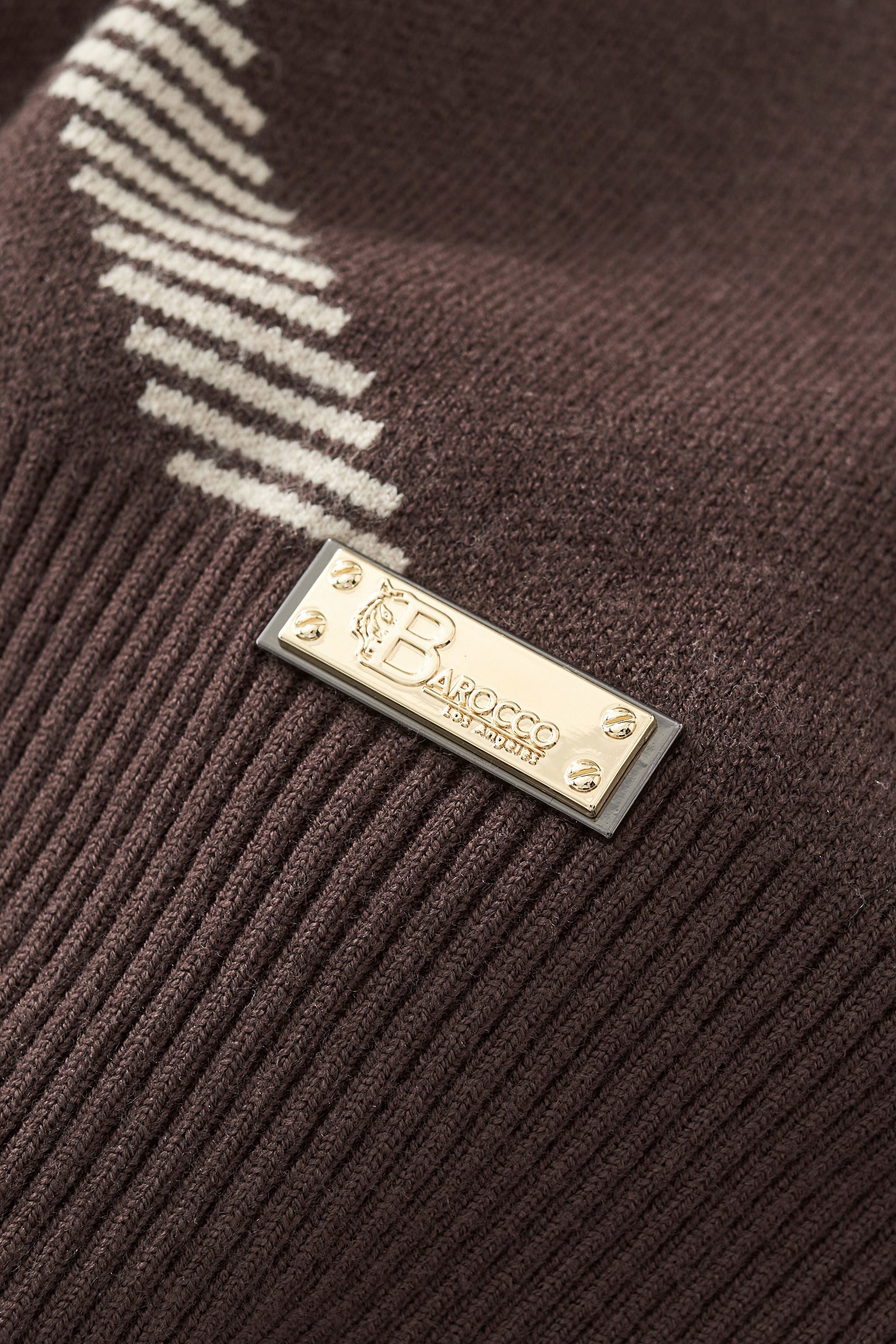 Paramount Lattice Knit LS BROWN