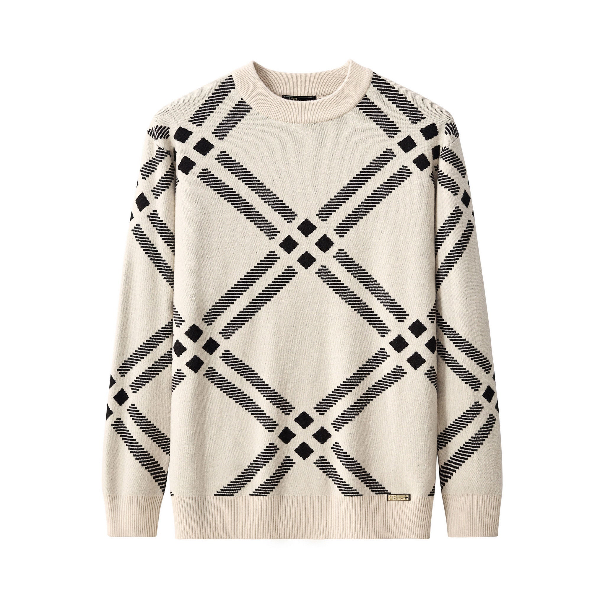 Paramount Lattice Knit LS IVORY