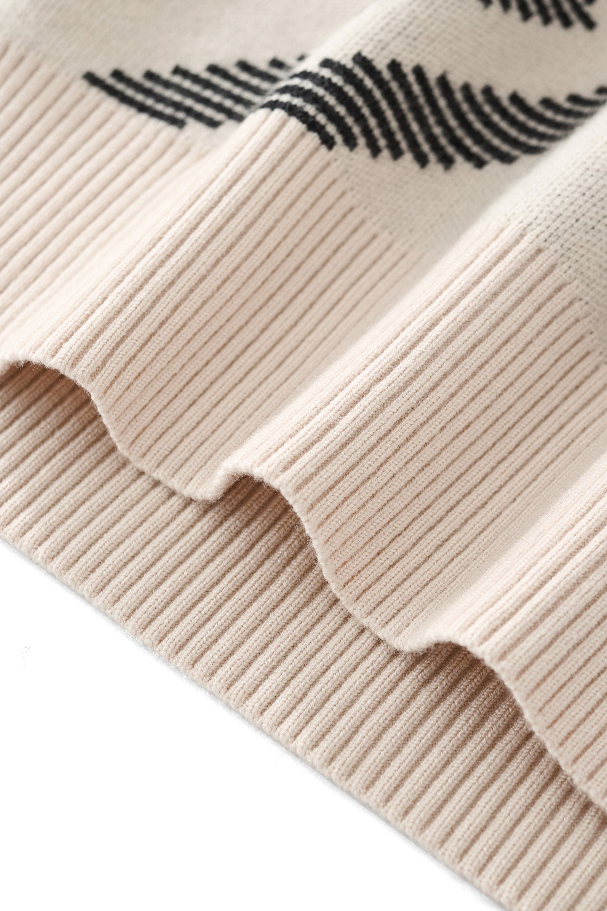 Paramount Lattice Knit LS IVORY