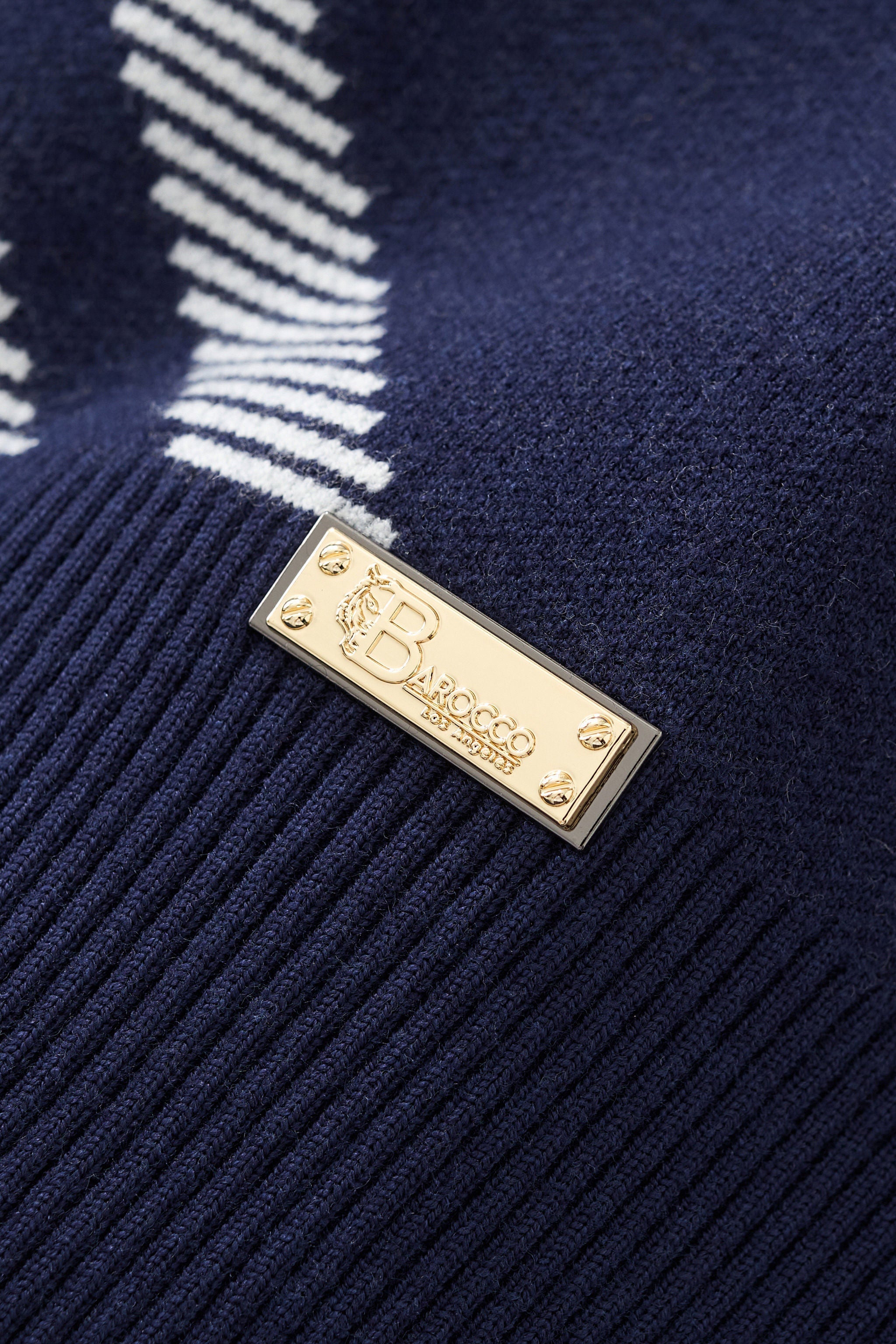 Paramount Lattice Knit LS NAVY