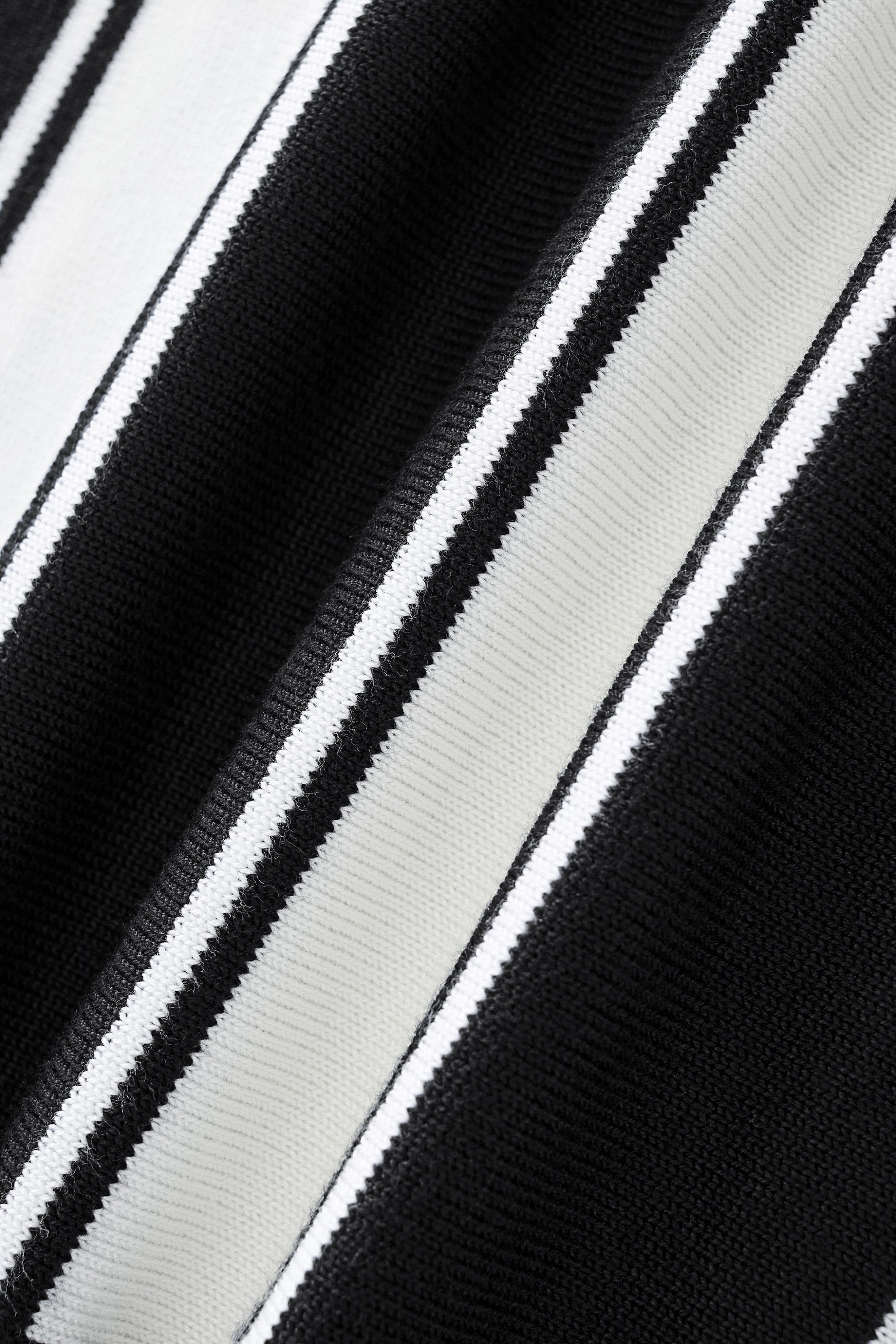 Vanguard Stripe Knit Polo LS BLACK