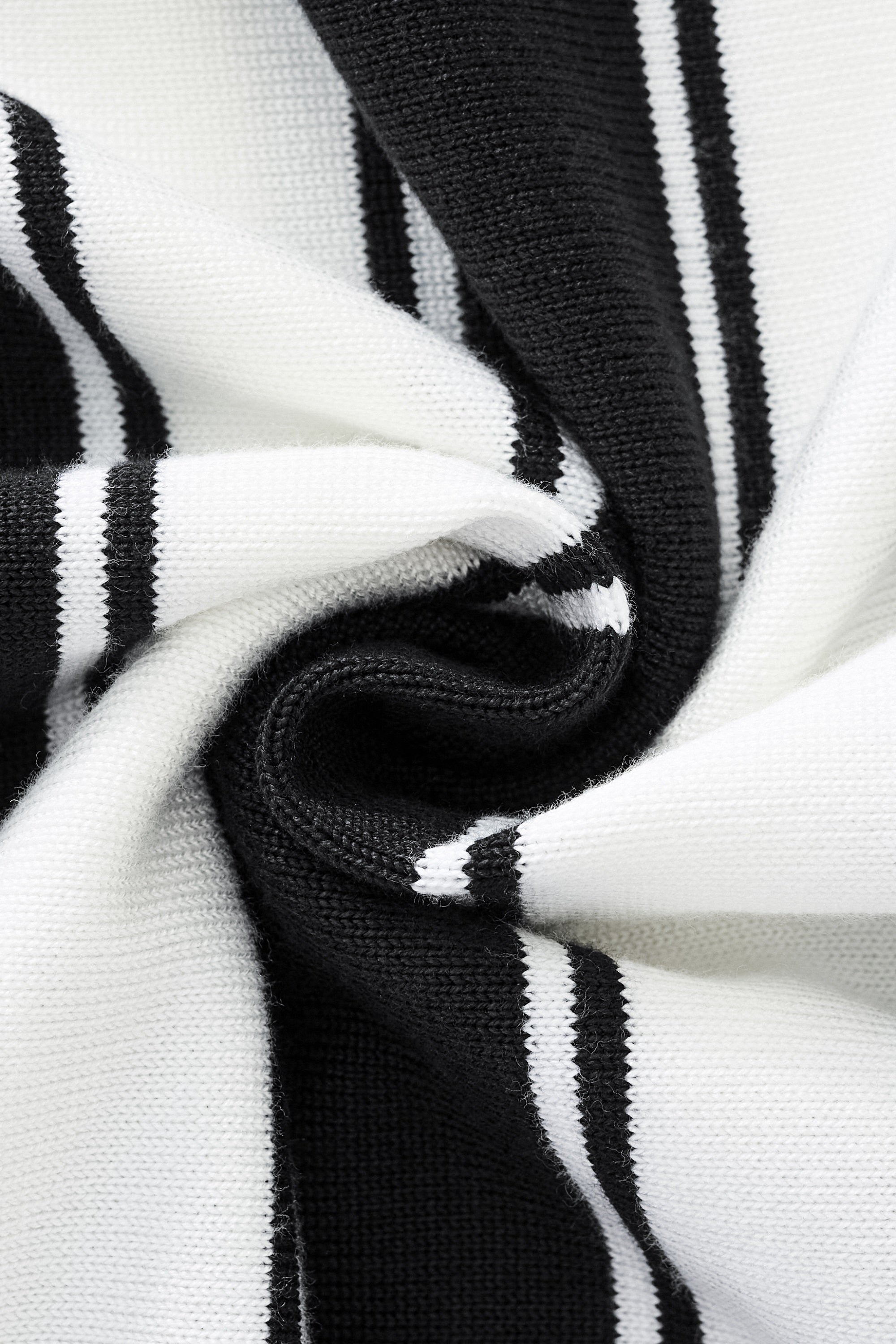 Vanguard Stripe Knit Polo LS BLACK