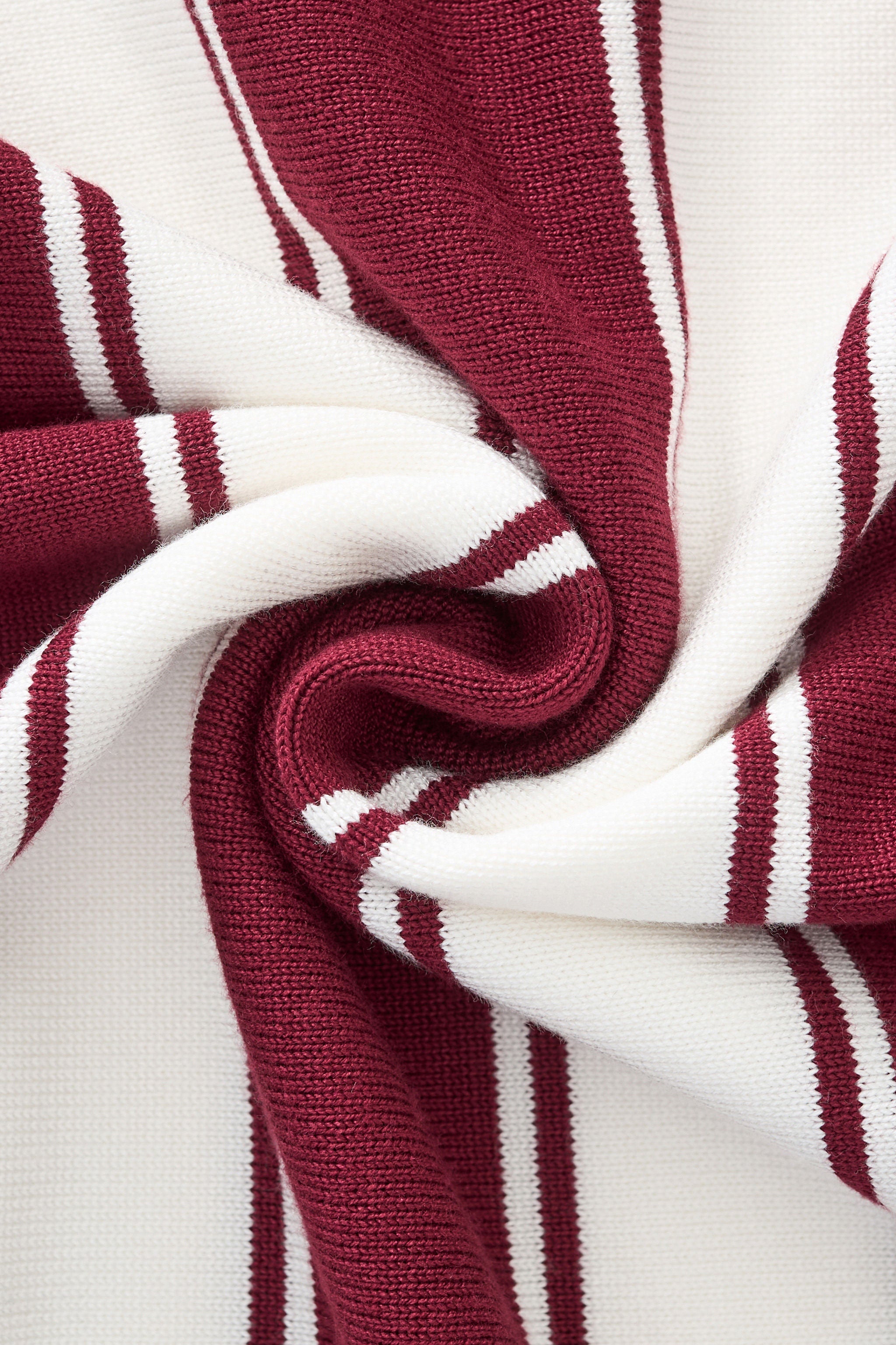 Vanguard Stripe Knit Polo LS WINE