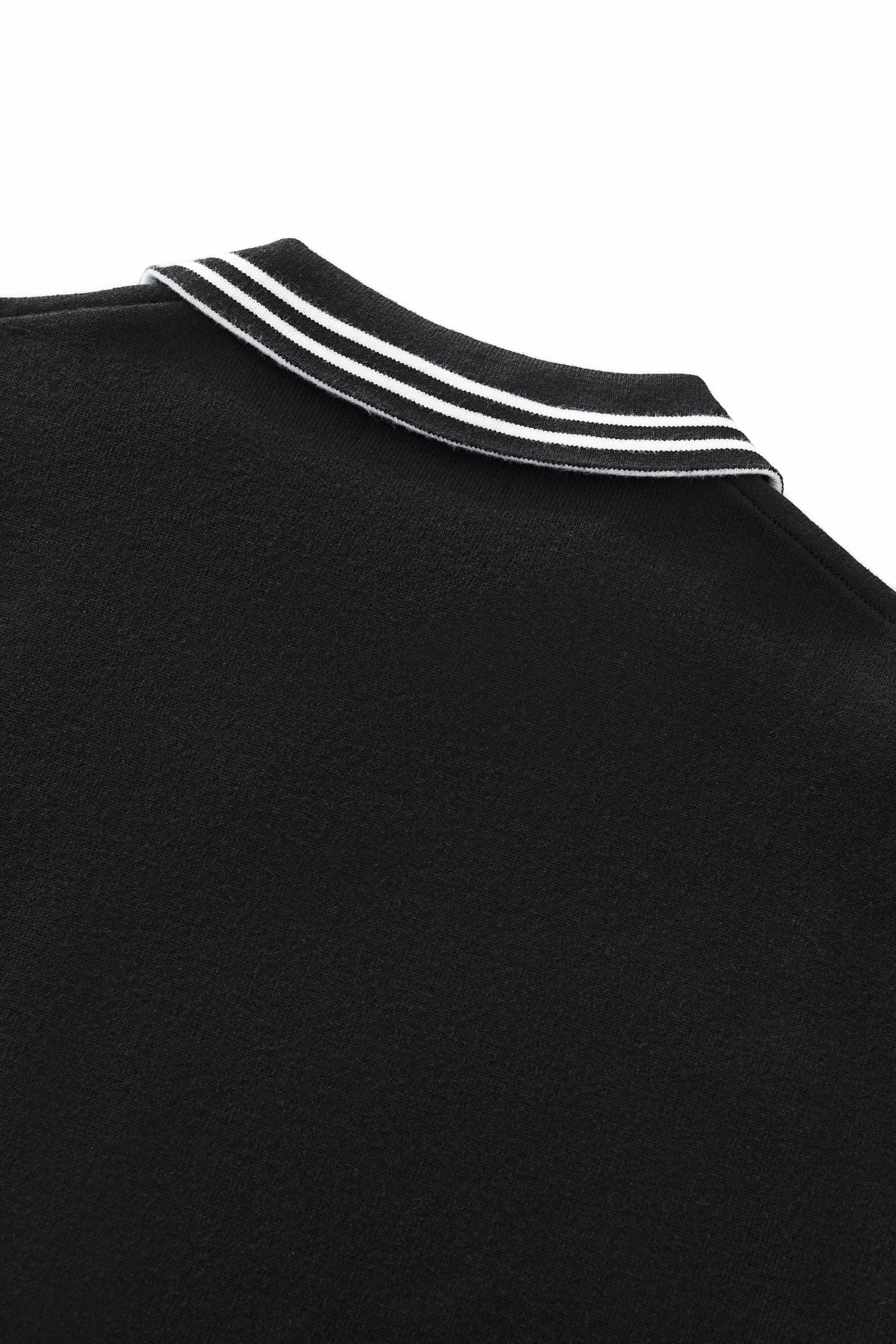 Monarch Tipped Collar Knit Polo LS BLACK