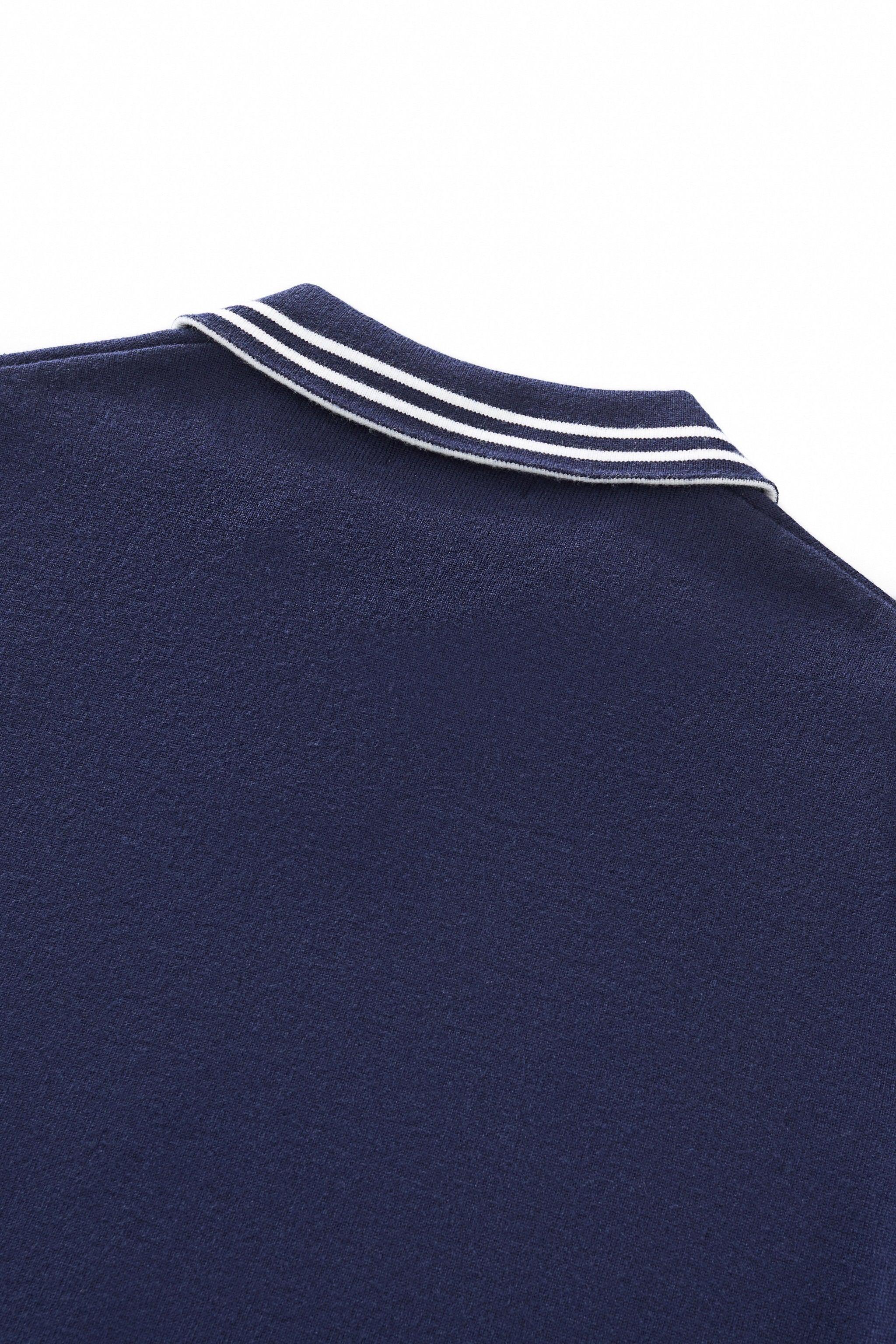 Monarch Tipped Collar Knit Polo LS NAVY