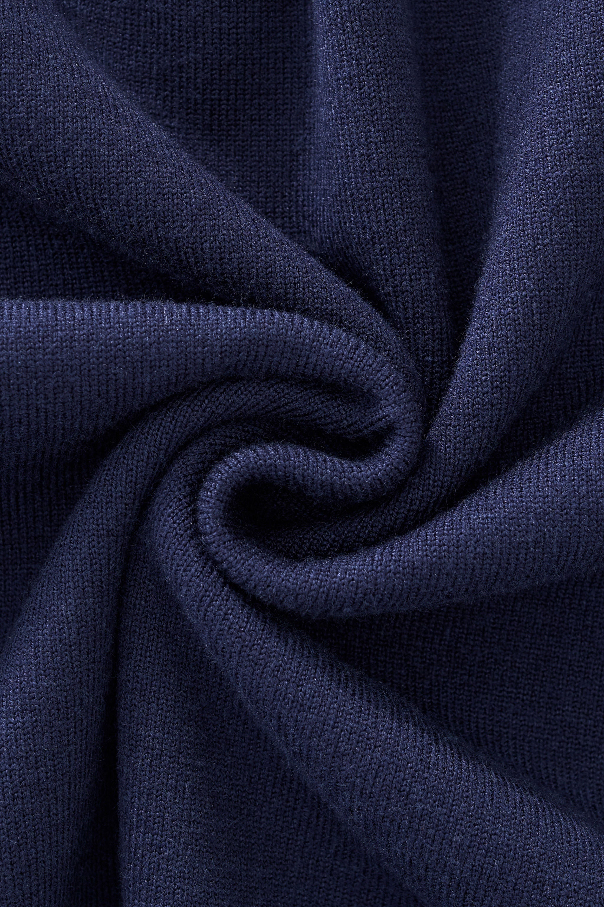 Monarch Tipped Collar Knit Polo LS NAVY