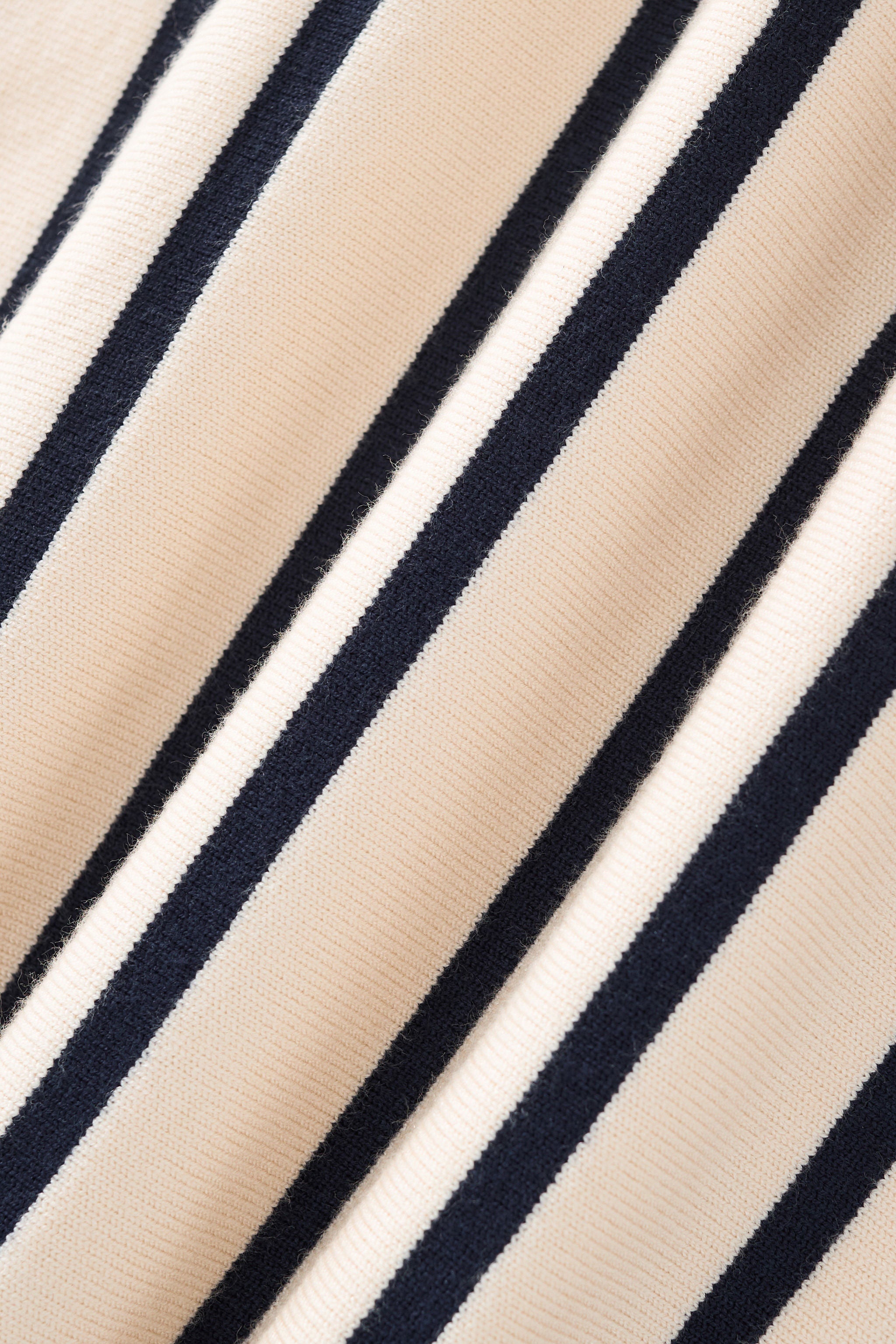 Imperial Stripe Knit Polo LS IVORY