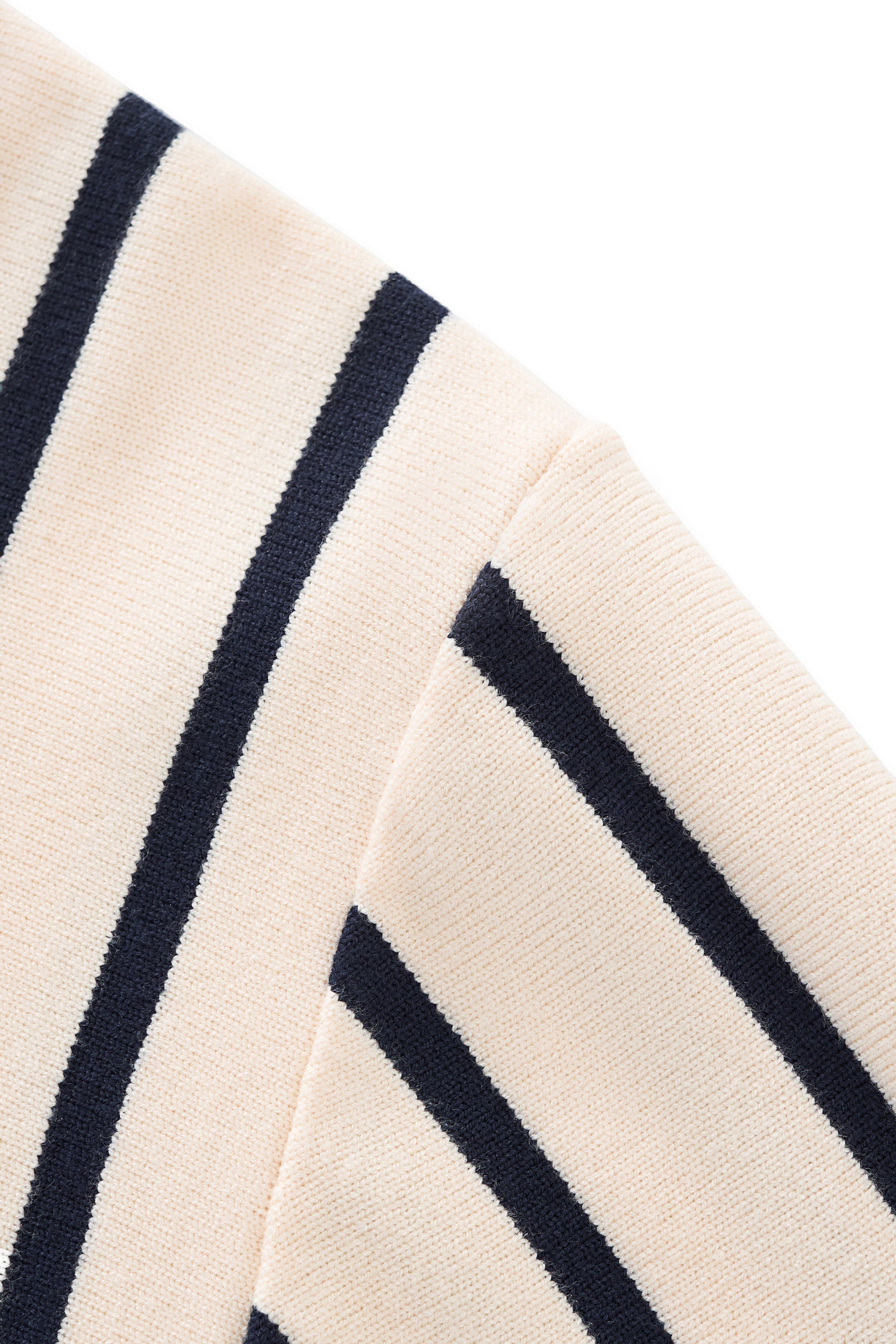 Imperial Stripe Knit Polo LS IVORY