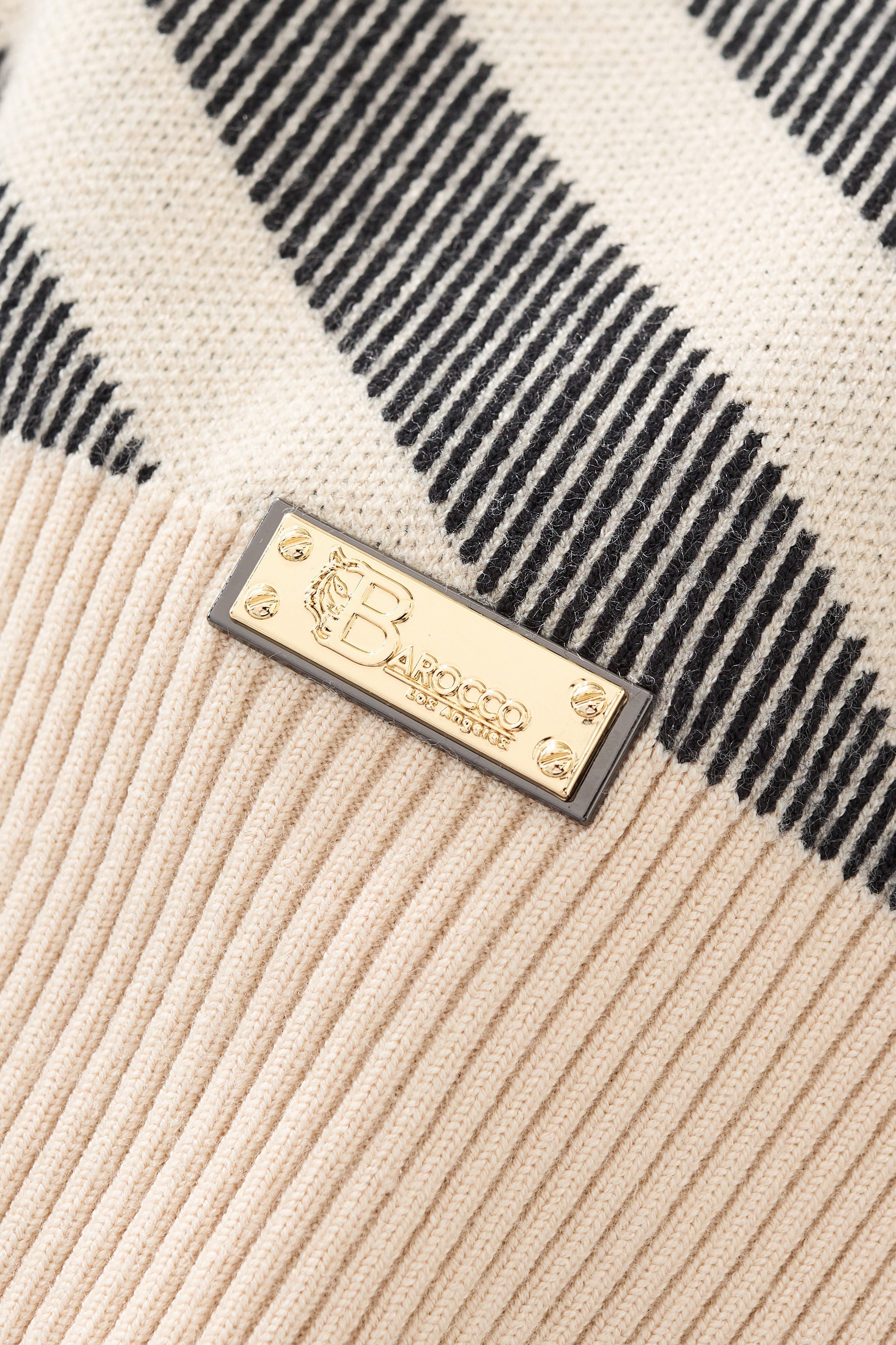 Paramount Lattice Knit Polo LS IVORY