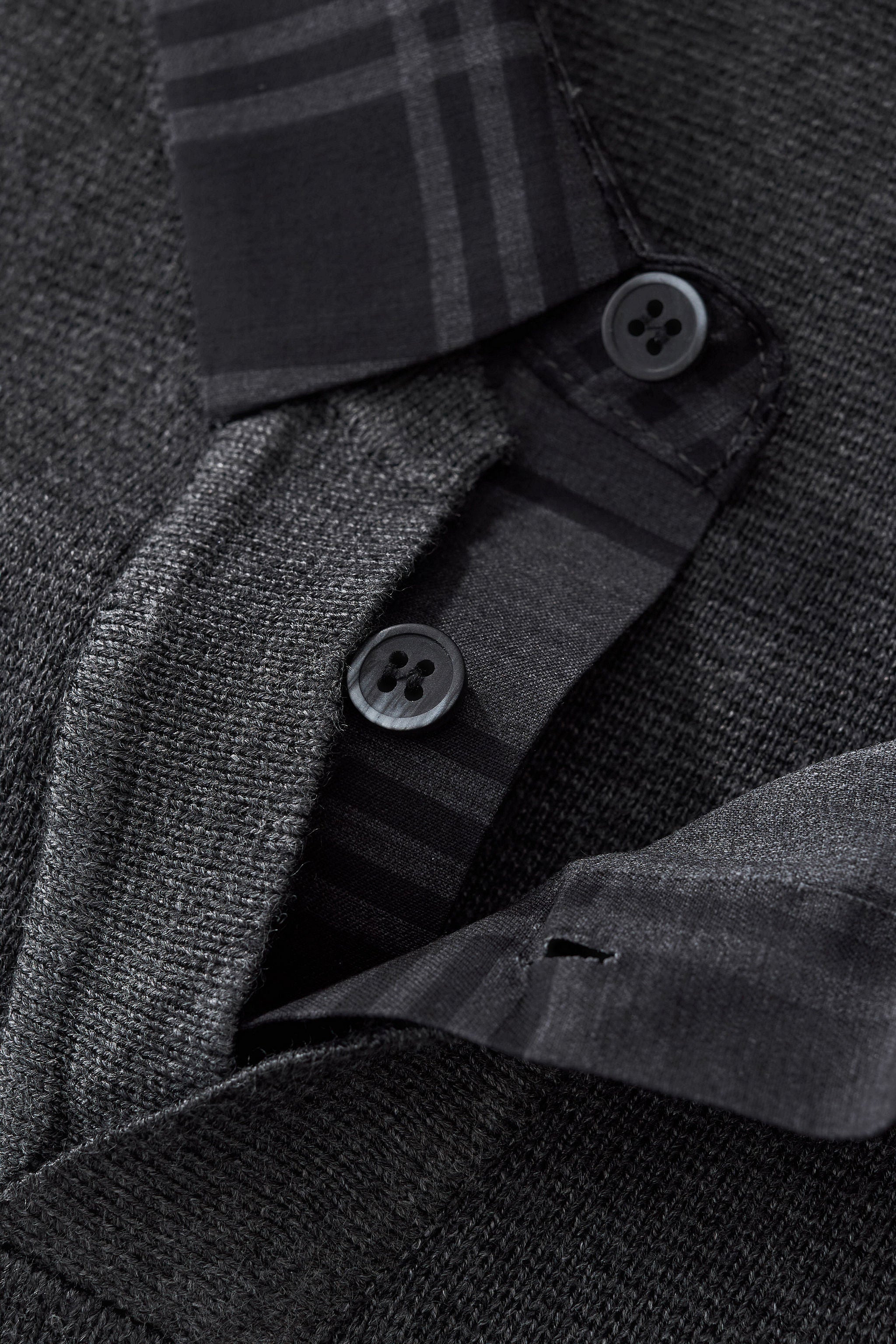 Dual-Layer Knit Fusion LS Sweater Shirt GREY