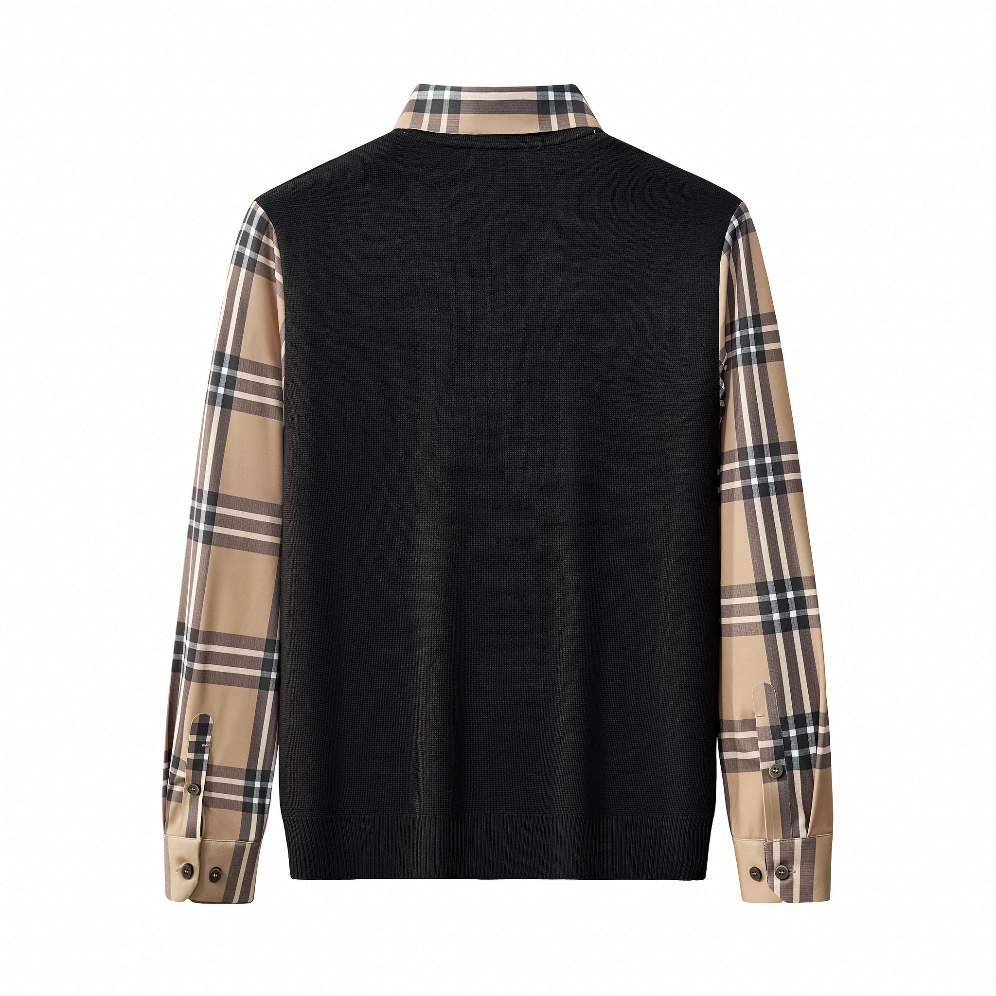 Heritage Plaid Hybrid LS Sweater Shirt BLACK