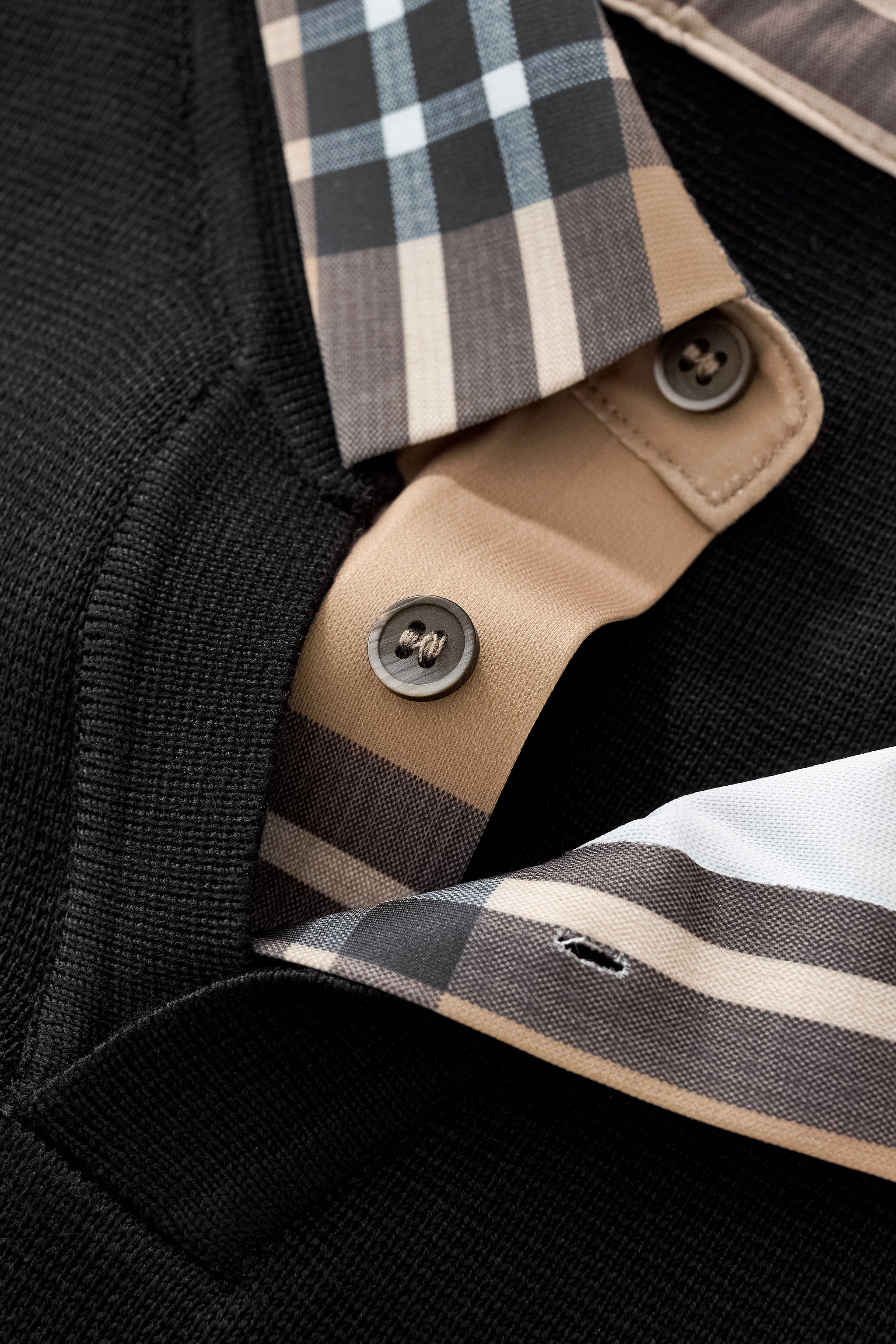 Heritage Plaid Hybrid LS Sweater Shirt BLACK