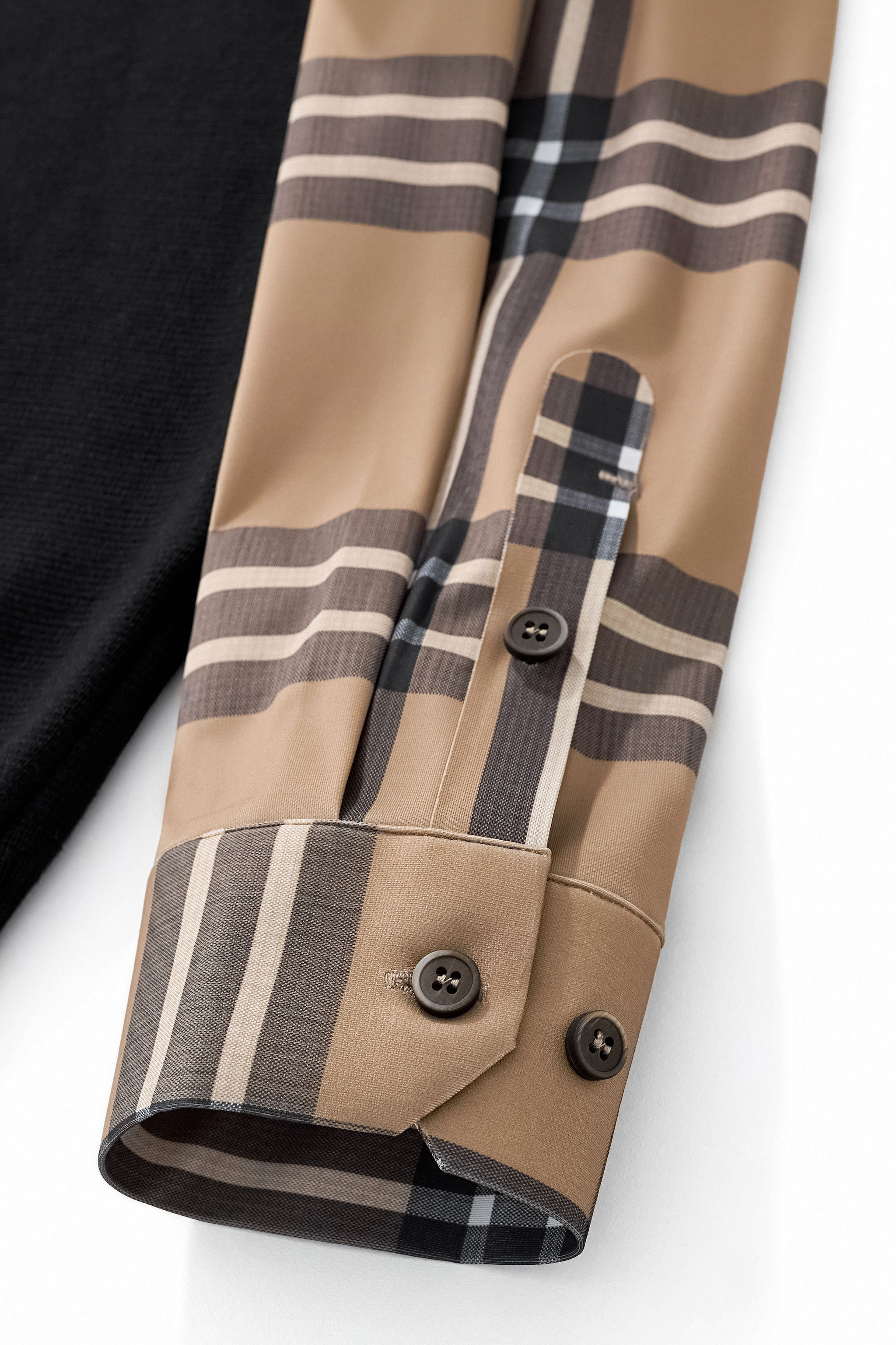 Heritage Plaid Hybrid LS Sweater Shirt BLACK