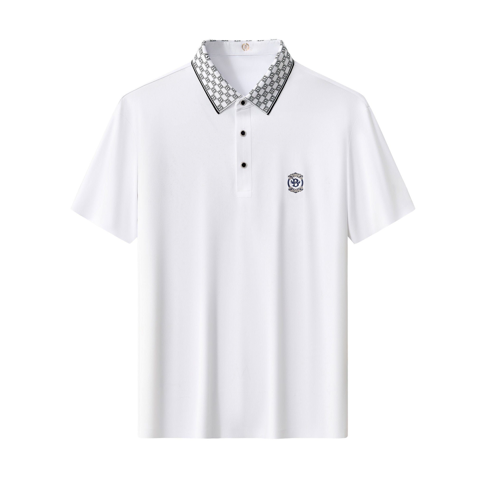Monogram Trim Performance Polo - El baron WHITE