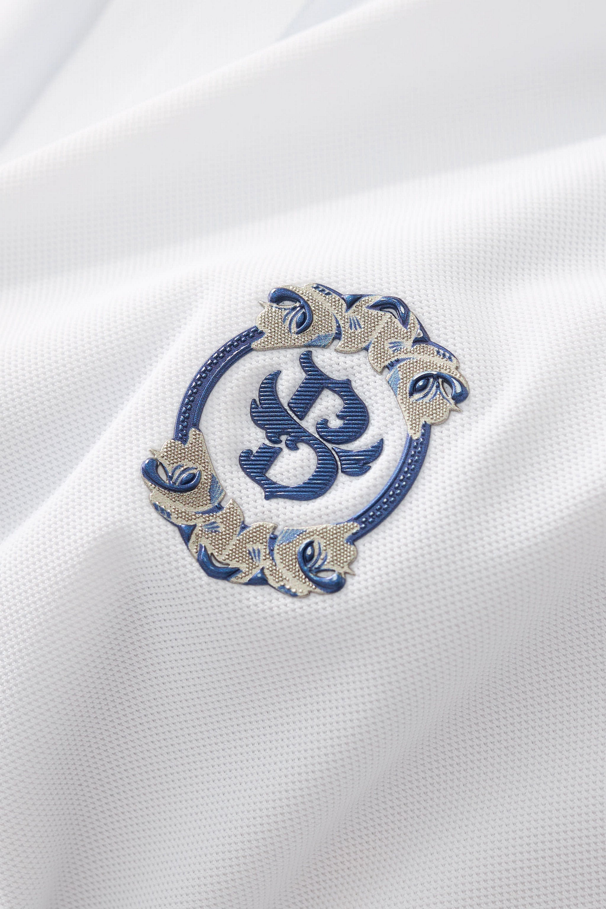 Monogram Trim Performance Polo - El baron WHITE