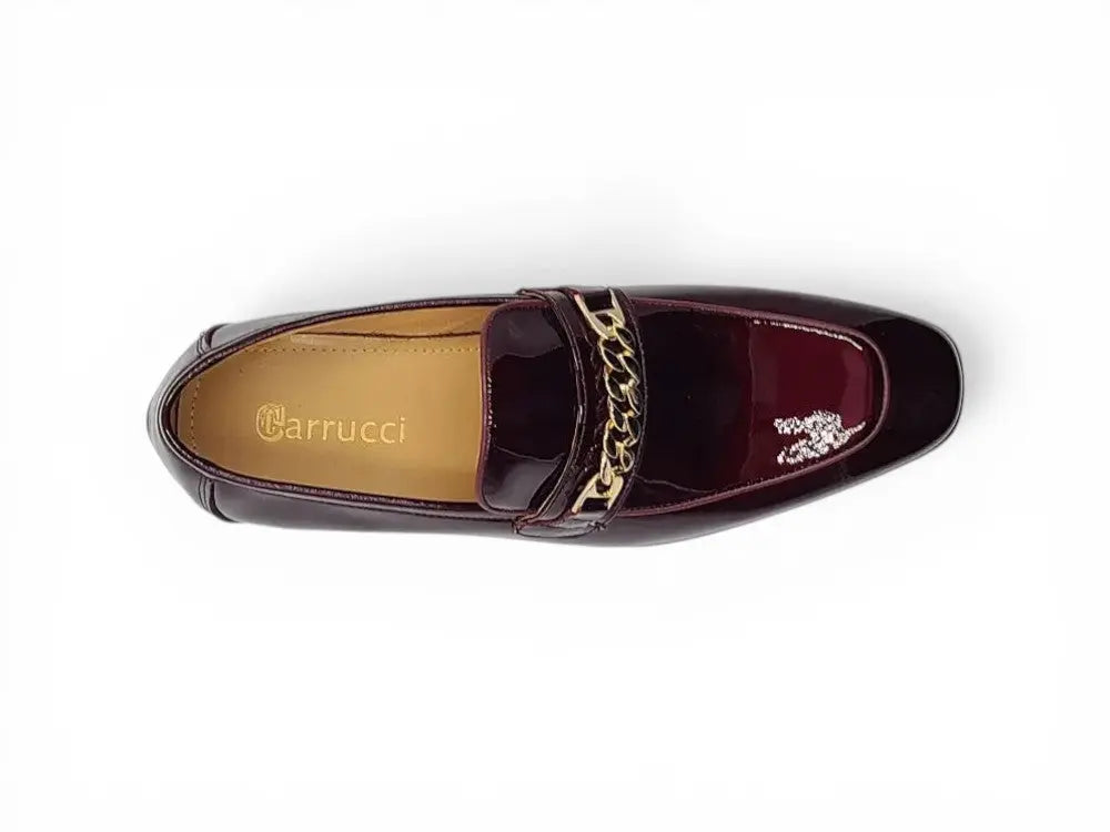 Beveled Squared Toe Patent Leather Loafer
