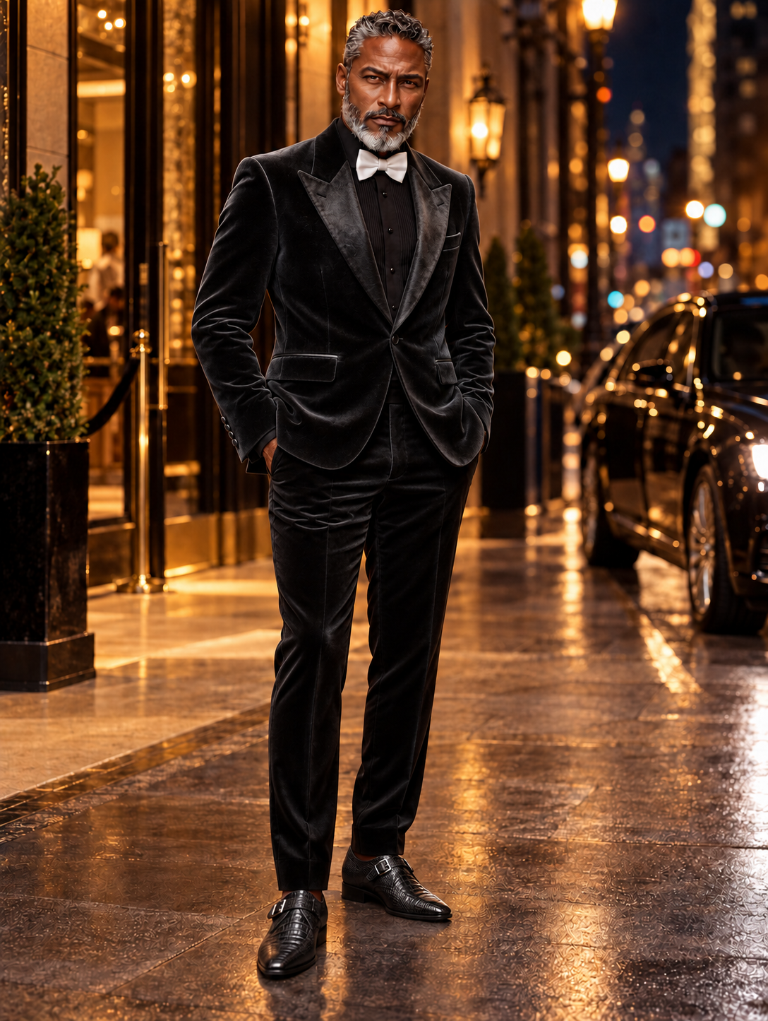 Bellucci luca B745 Velvet Suit Black