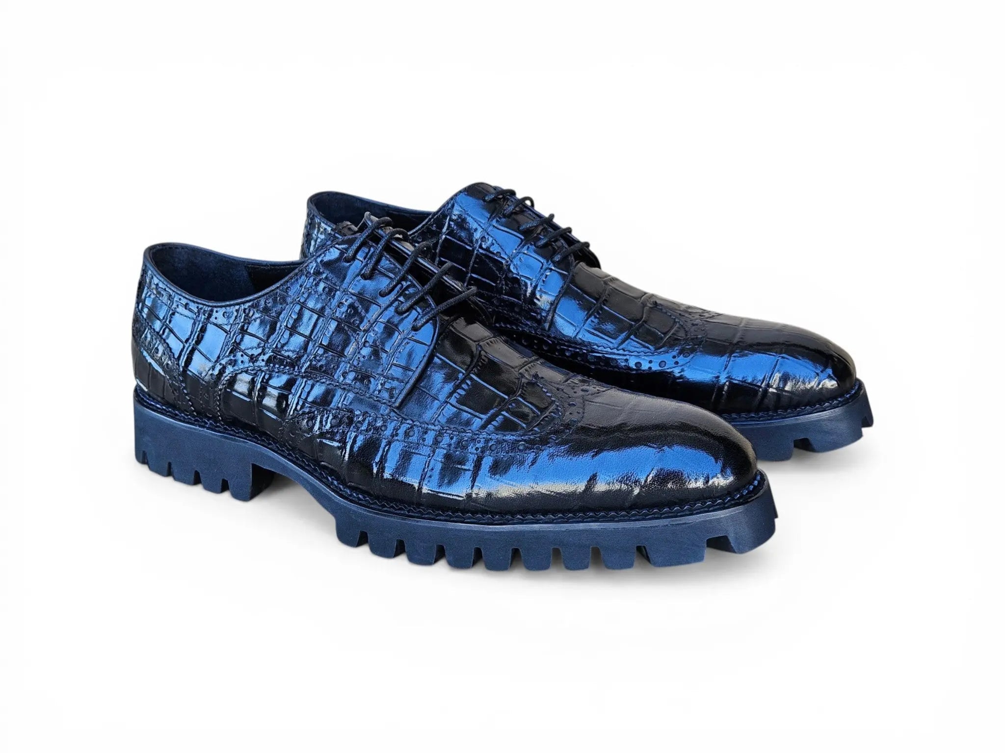 Blucher Style Alligator Embossed Oxford