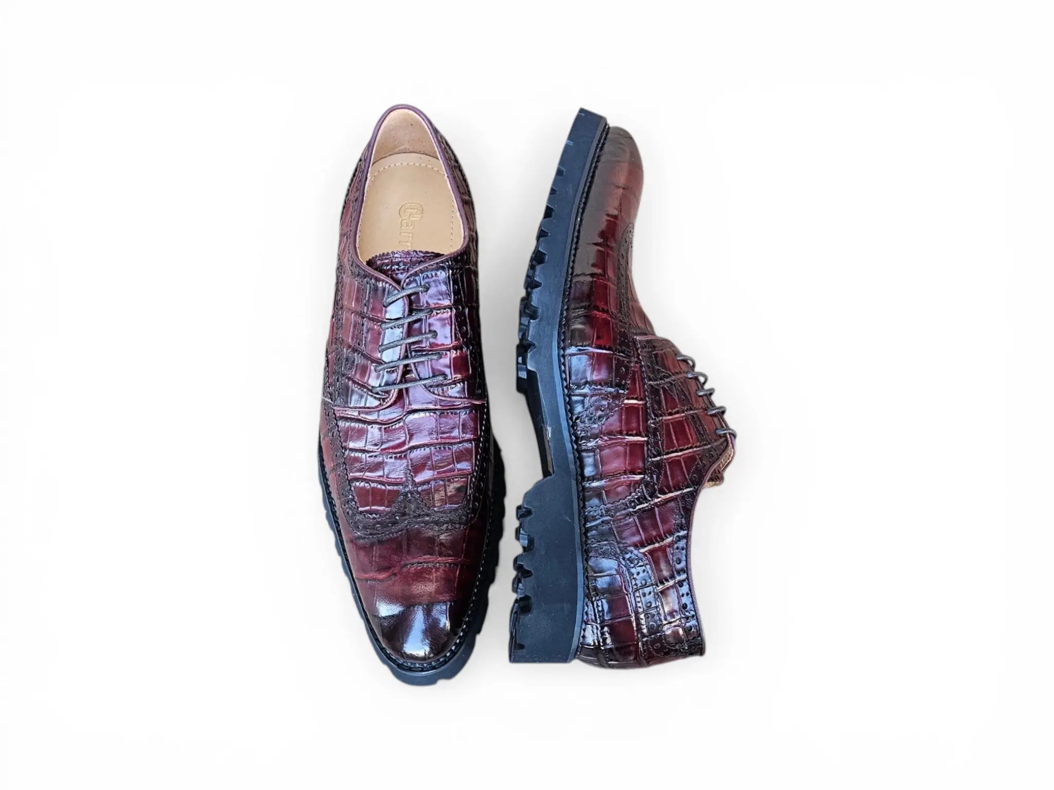 Blucher Style Alligator Embossed Oxford